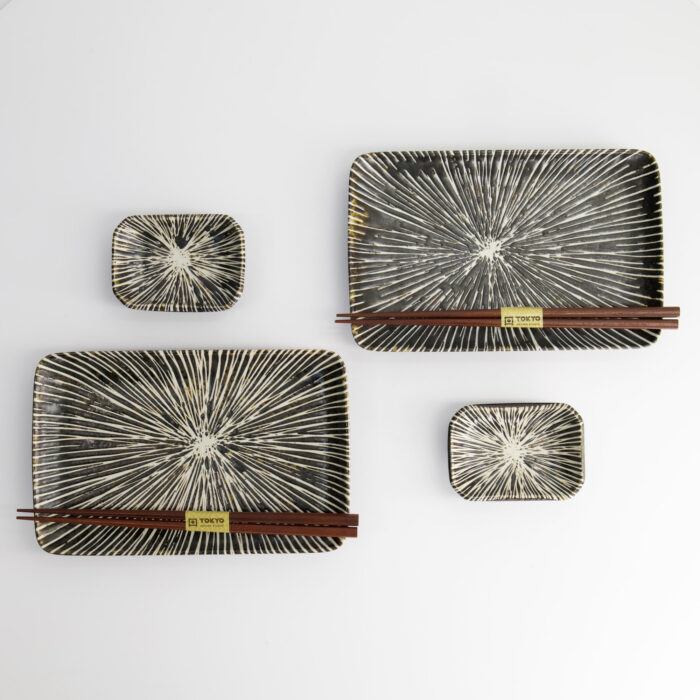 Tokyo Design Studio - Brown Tokusa - Coffret Sushi - 2 Personnes - 20.8x13.3x2.5cm & 8.8x6.3x2.5cm – Image 3