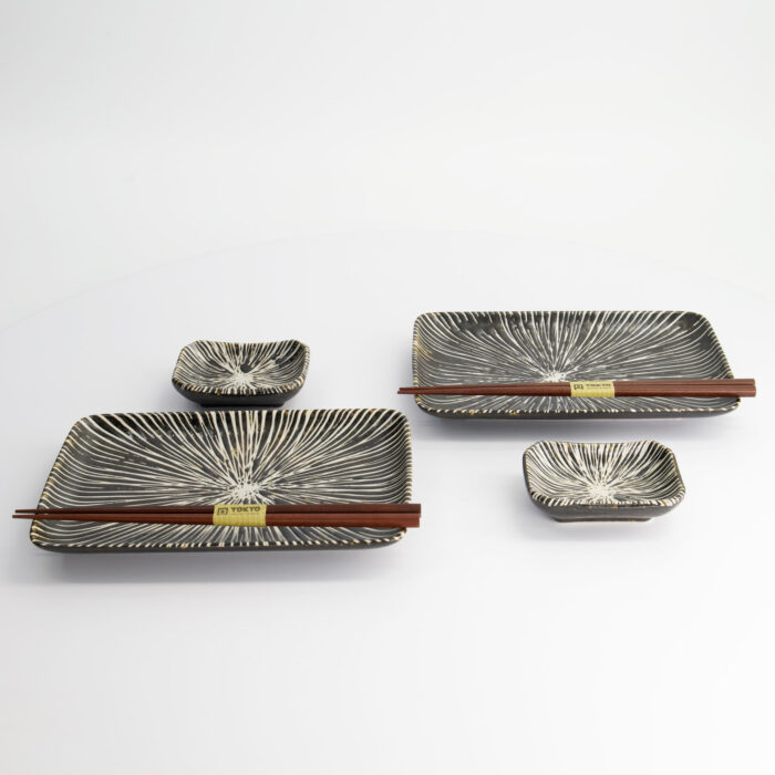 Tokyo Design Studio - Brown Tokusa - Coffret Sushi - 2 Personnes - 20.8x13.3x2.5cm & 8.8x6.3x2.5cm – Image 2