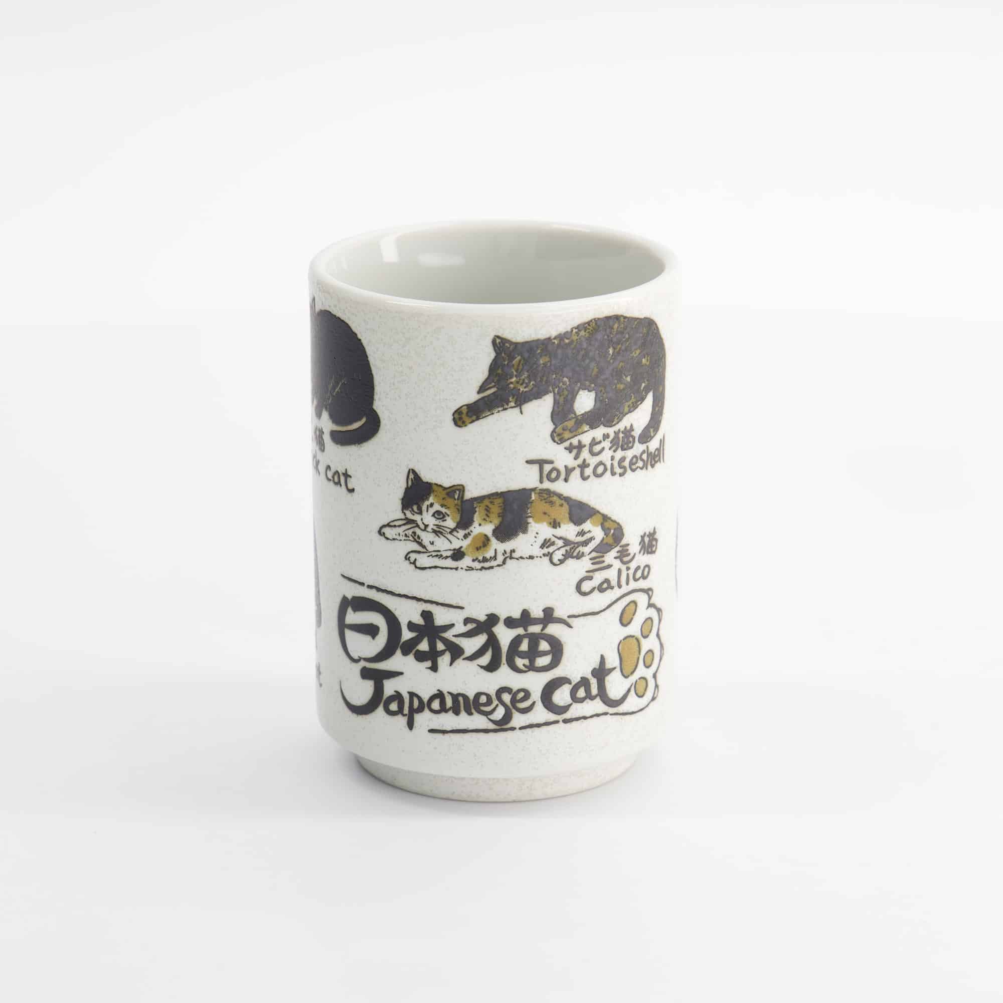 Tokyo Design Studio - Beker - Embossed Japanse Katten - 7.2cm x 10.2cm - 260ml