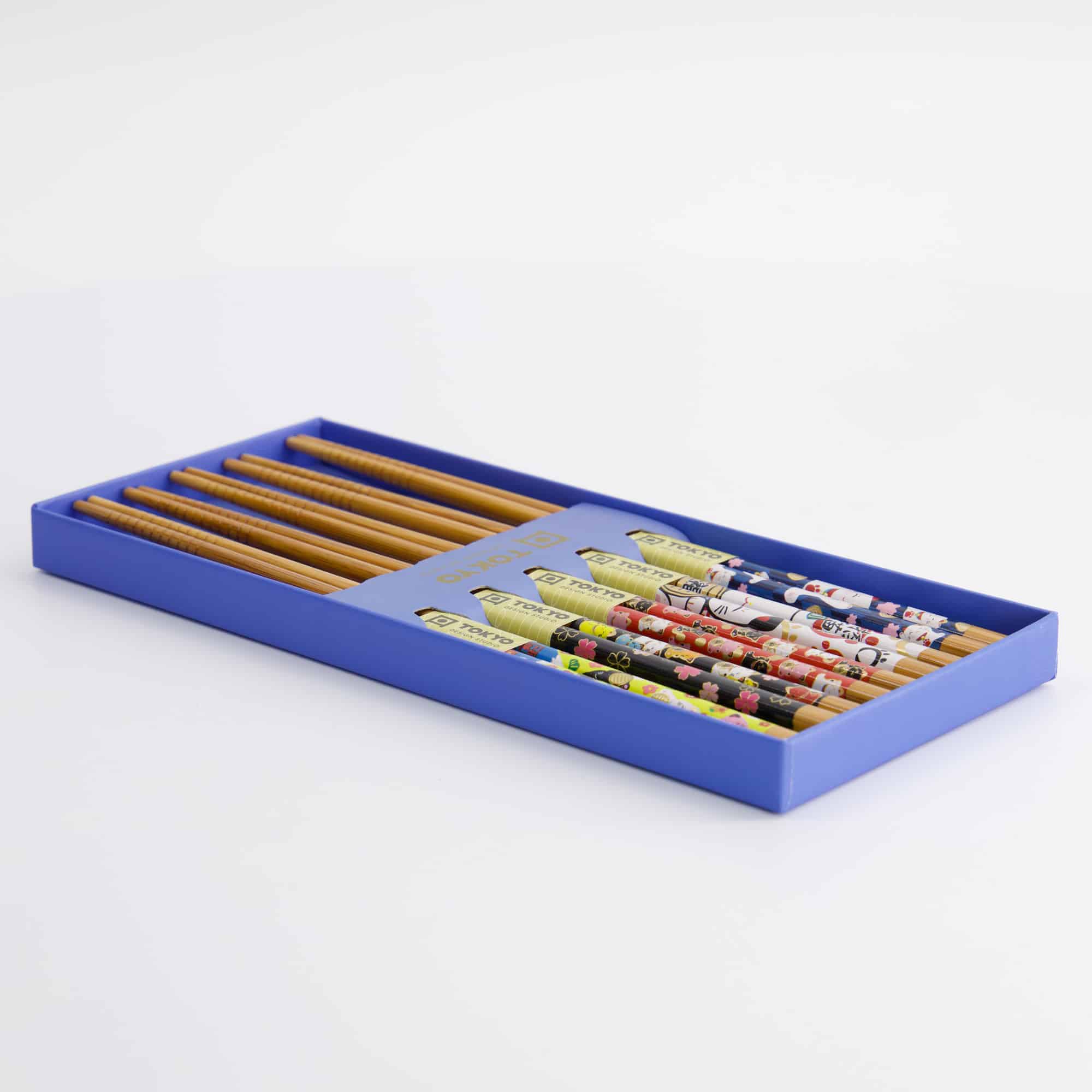 Tokyo Design Studio - Coffret Baguettes Japonaises - Set de 5 - Chat Porte-Bonheur & Carpe Koi – Image 6