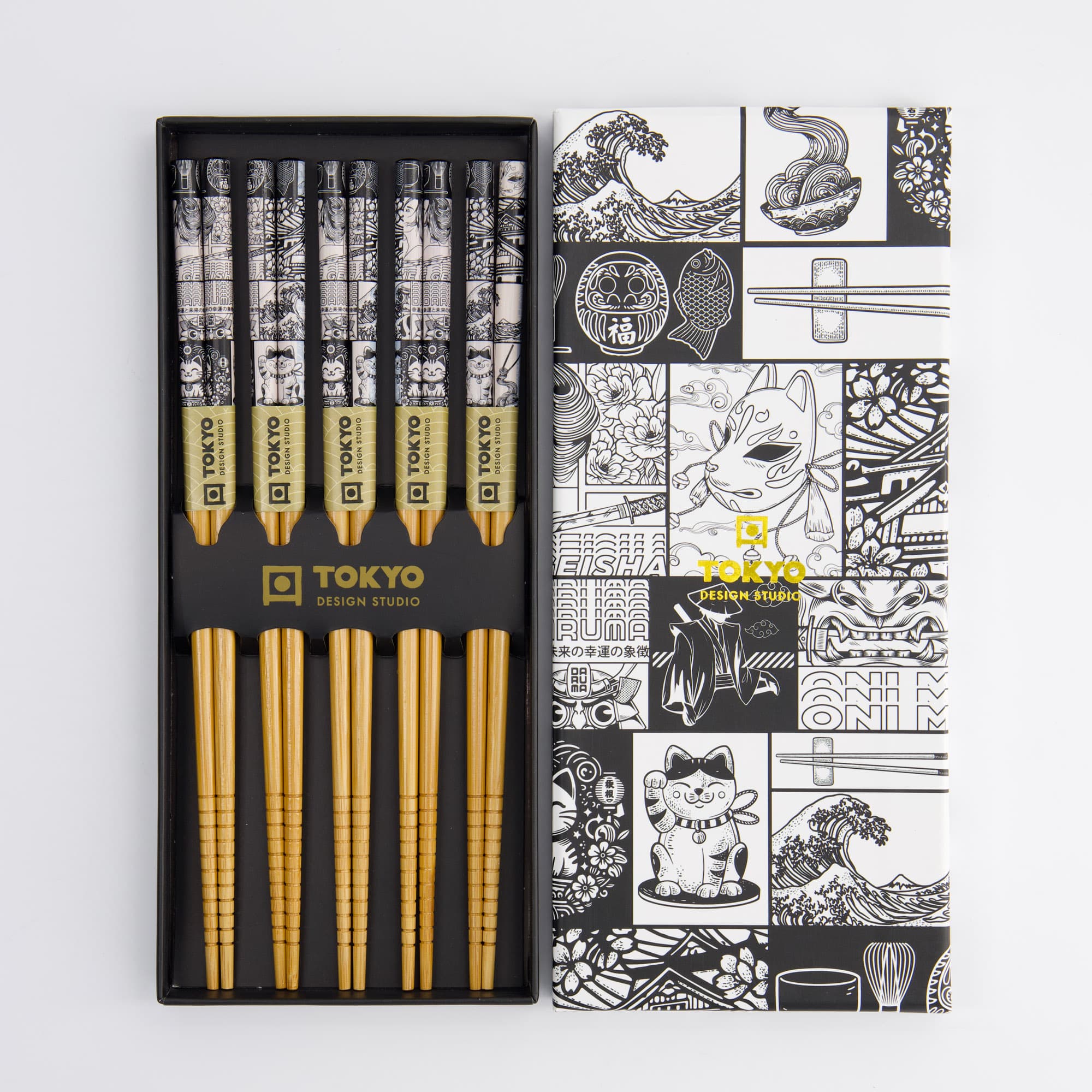 Tokyo Design Studio – Coffret de Baguettes – Ensemble de cinq – Tokyo Fan – Image 2