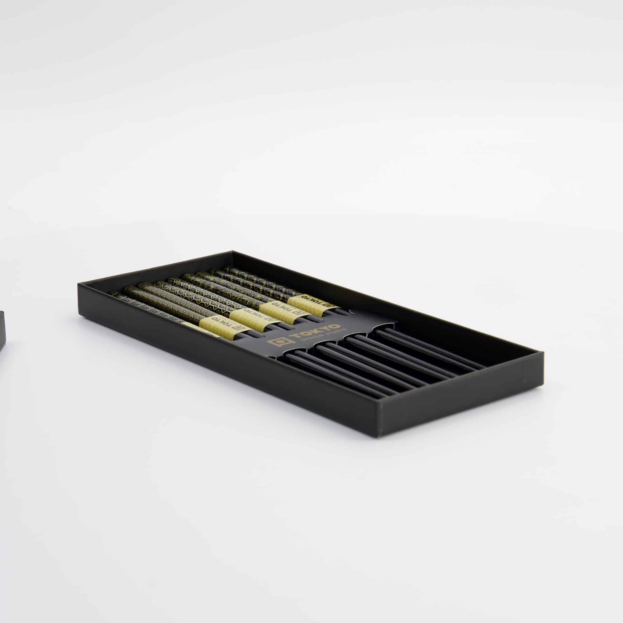 Tokyo Design Studio – Coffret Baguettes – Lot de cinq – Doré – Image 5