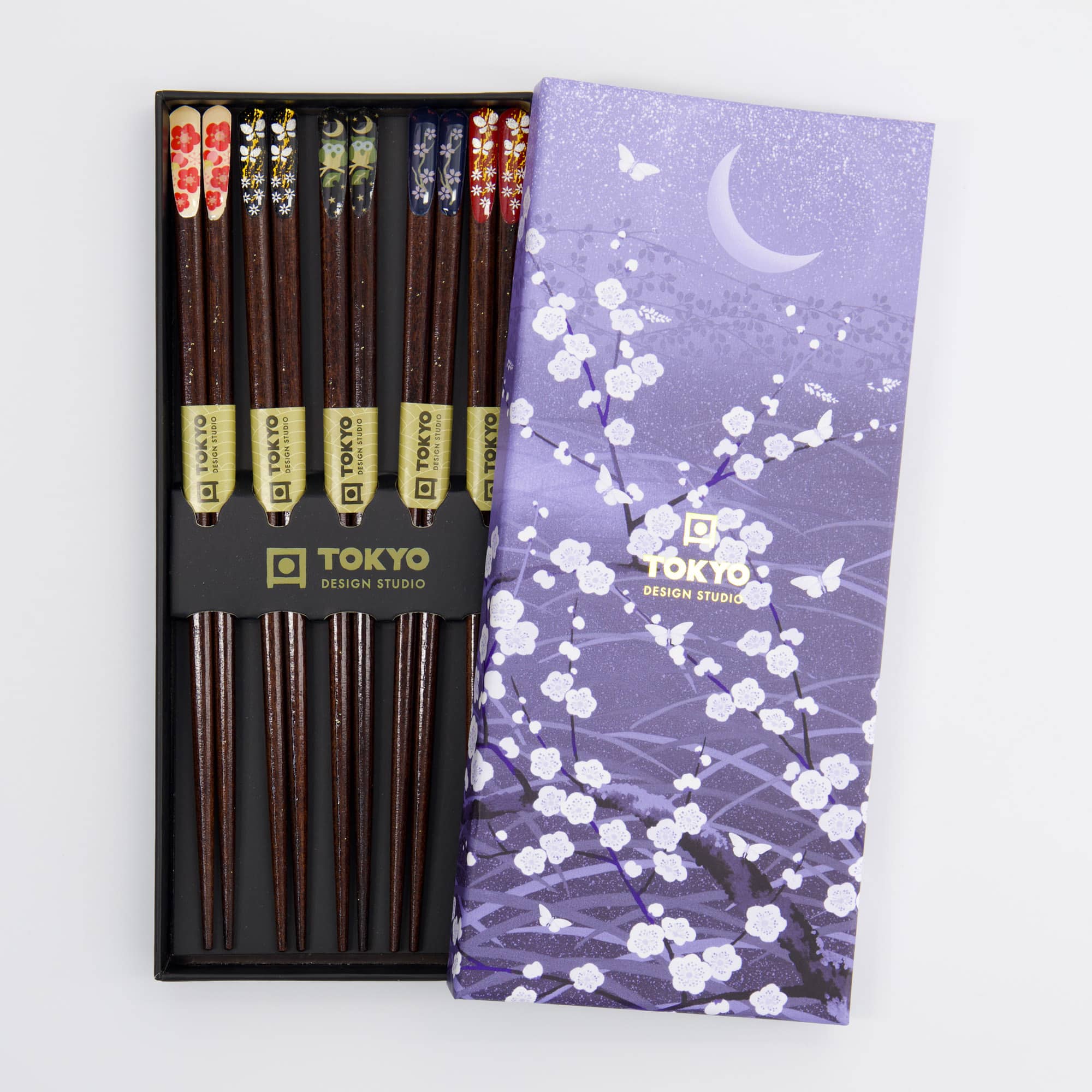 Tokyo Design Studio – Chopsticks Giftset – Set van vijf – Night Sakura