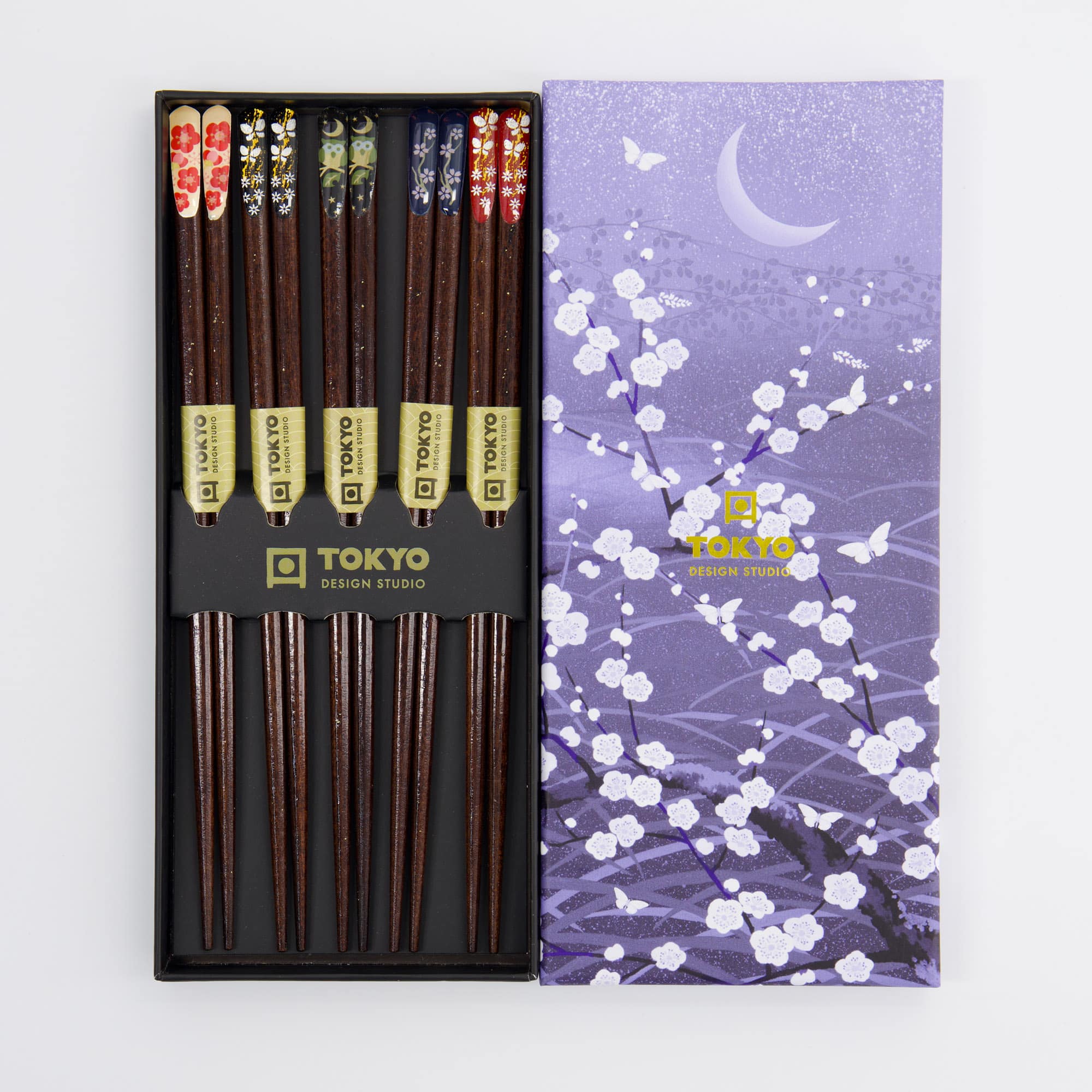 Tokyo Design Studio – Coffret Baguettes – Lot de cinq – Night Sakura – Image 2