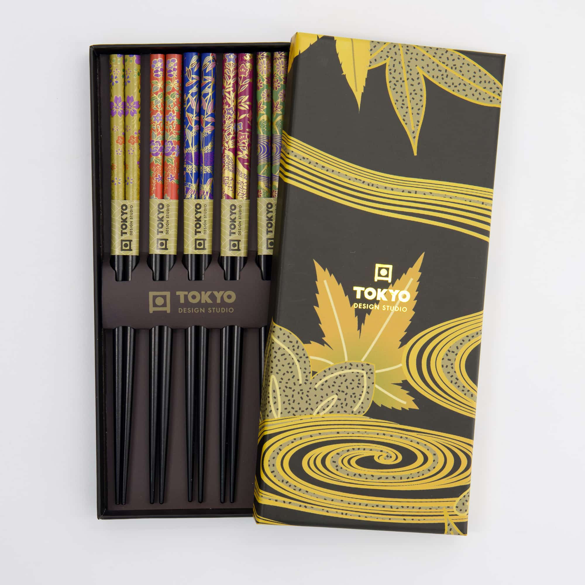 Tokyo Design Studio – Chopsticks Giftset – Set van vijf – Golden Leaf