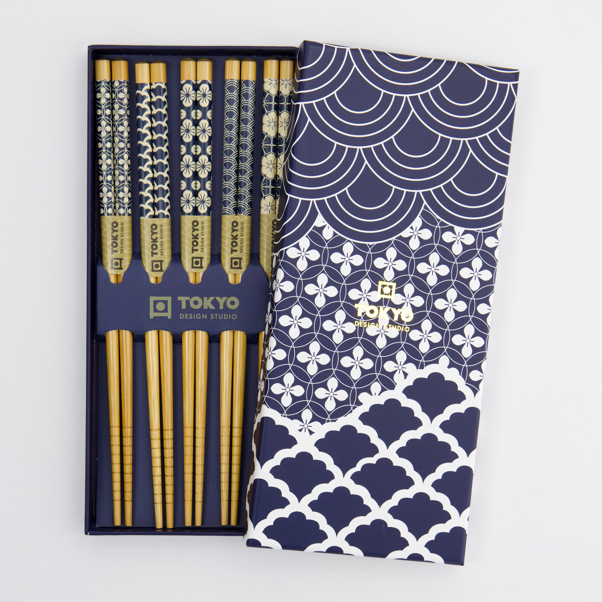 Tokyo Design Studio - Chopstick Giftset - Blue Wave - vijfdelig