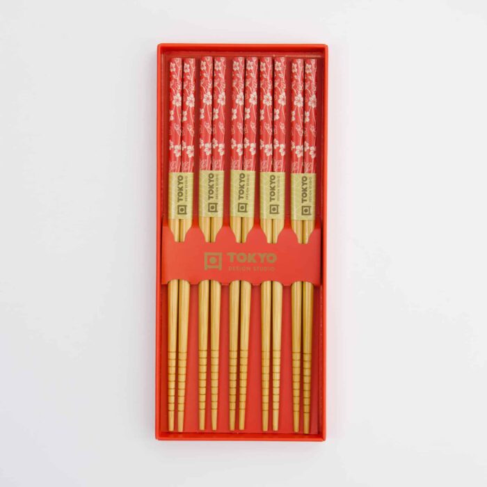 Tokyo Design Studio – Coffret Cadeau Baguettes – Lot de cinq – Red Leaf – Image 3