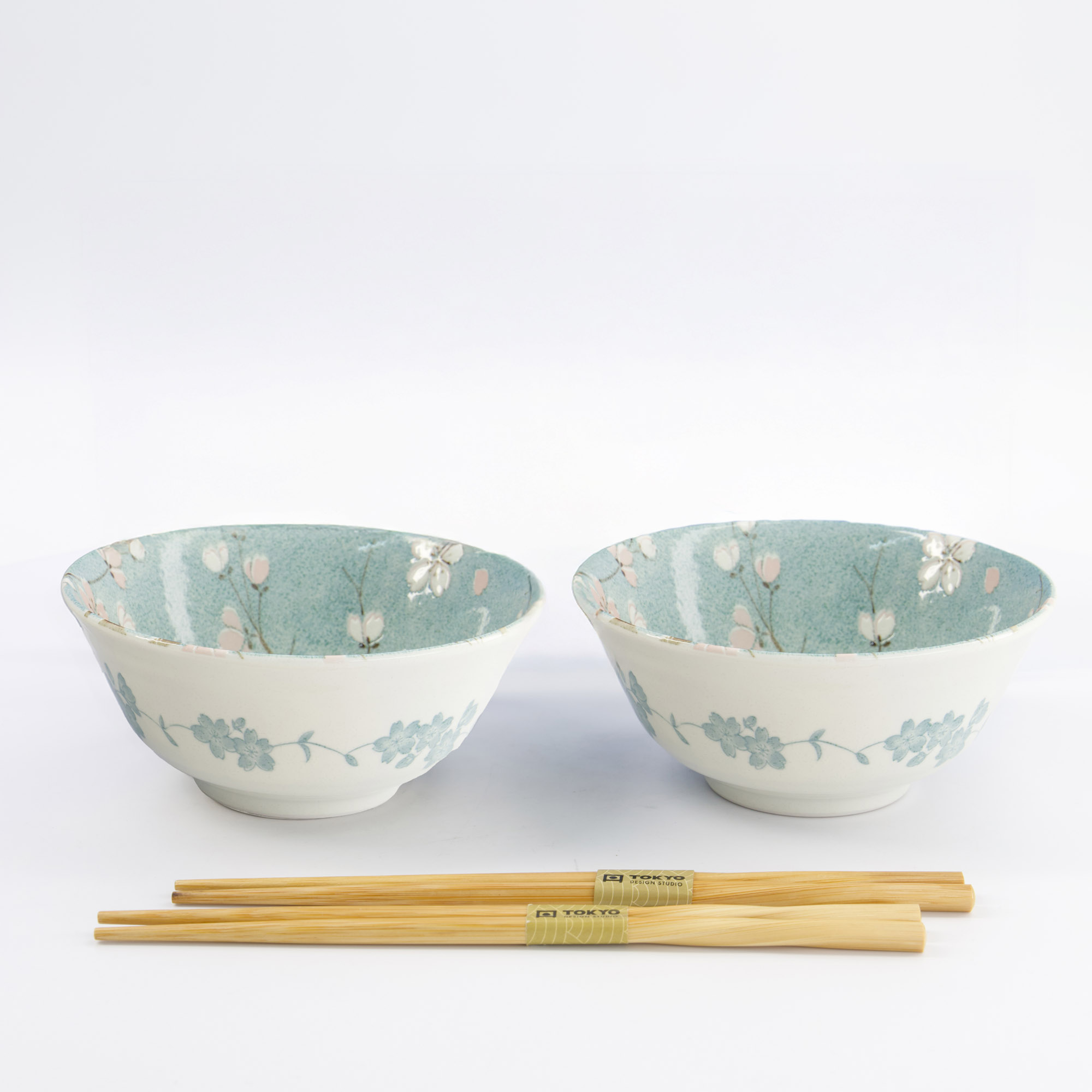 Tokyo Design Studio - Fujisakura - Ensemble de Bols Tayo 2 pièces avec baguettes - 15,2x6,7cm - 500ml - Vert – Image 3