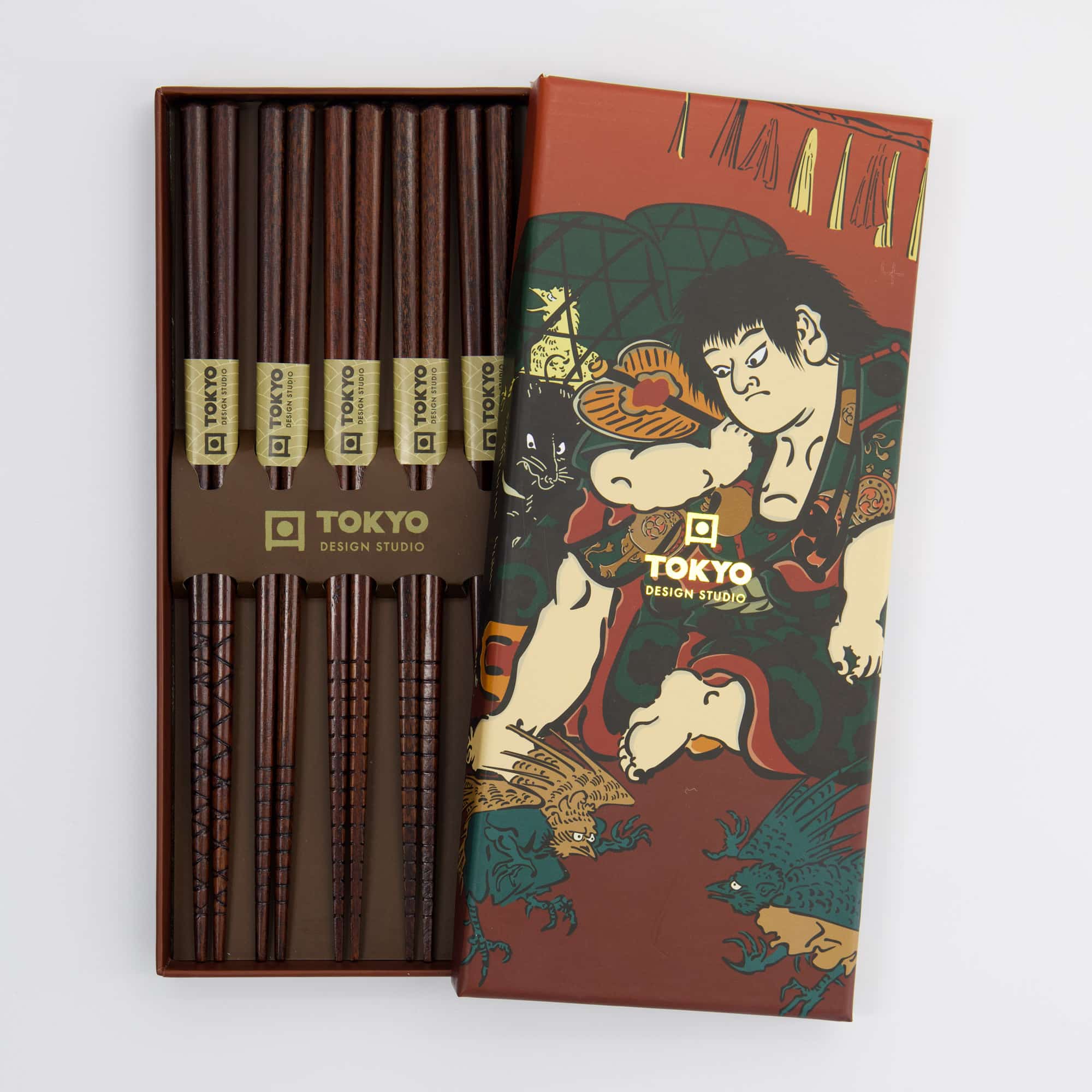 Tokyo Design Studio – Chopsticks Giftset - Set van vijf - Ukiyoe