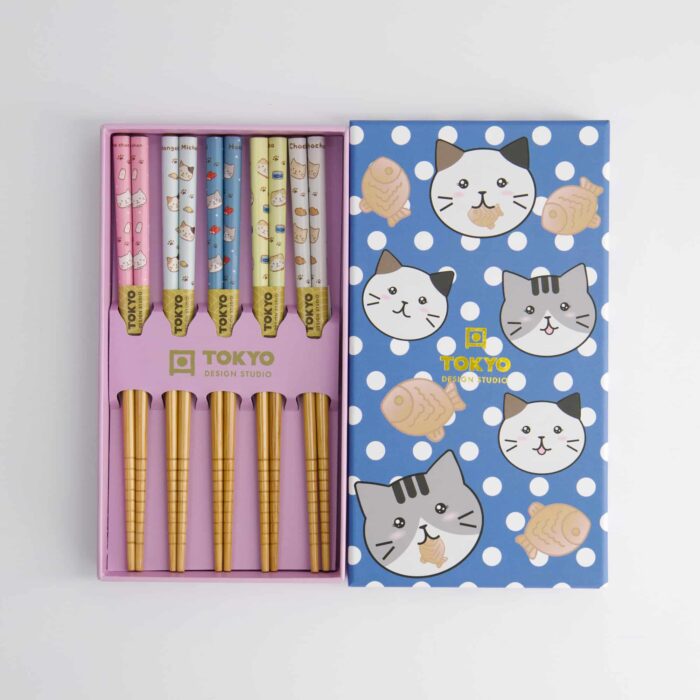 Tokyo Design Studio - Coffret de Baguettes Enfant/5 - Chats Tayaki – Image 2