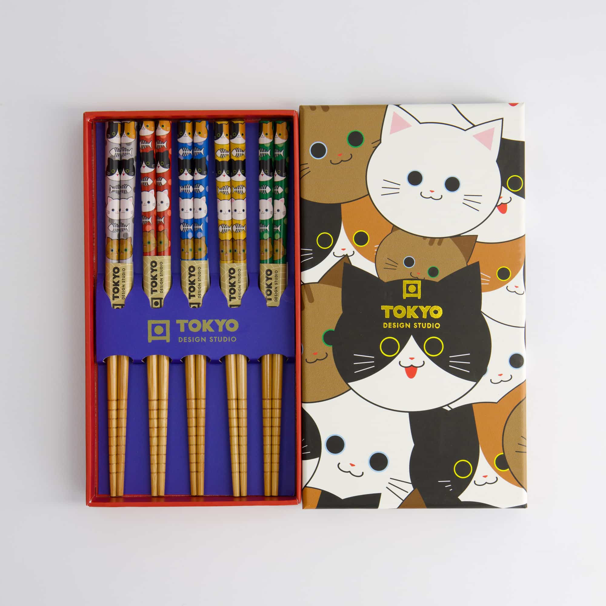 Tokyo Design Studio - Coffret Cadeau Baguettes pour Enfants/5 - Chats – Image 2