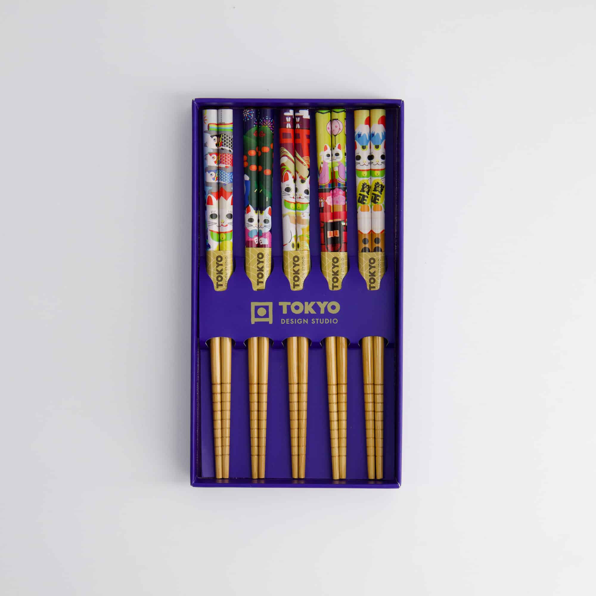 Tokyo Design Studio - Coffret Baguettes Enfant/5 - Lucky Cats & Koinobori – Image 3