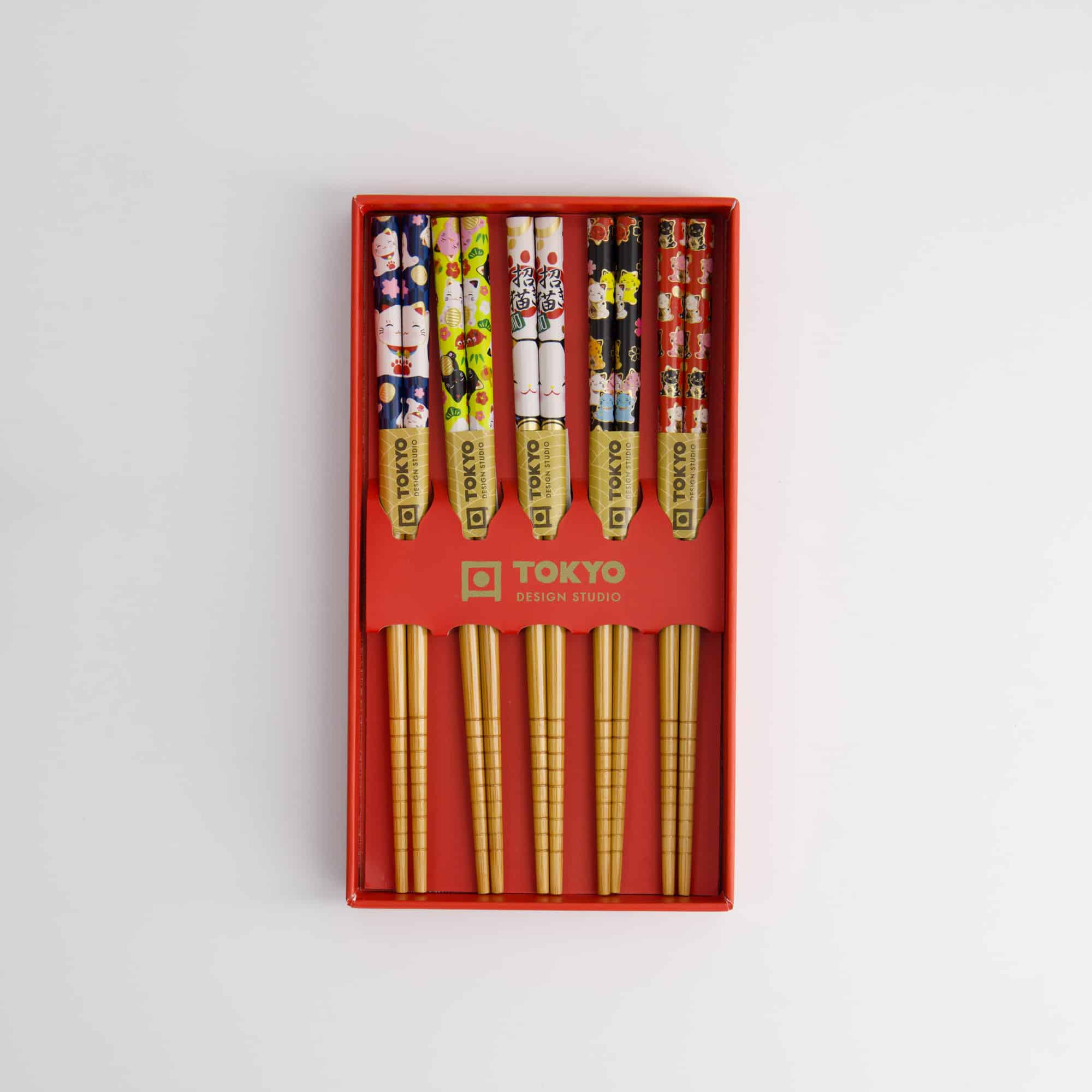 Tokyo Design Studio - Coffret Cadeau Baguettes Enfant/5 - Chats Porte-Bonheur Japon – Image 3