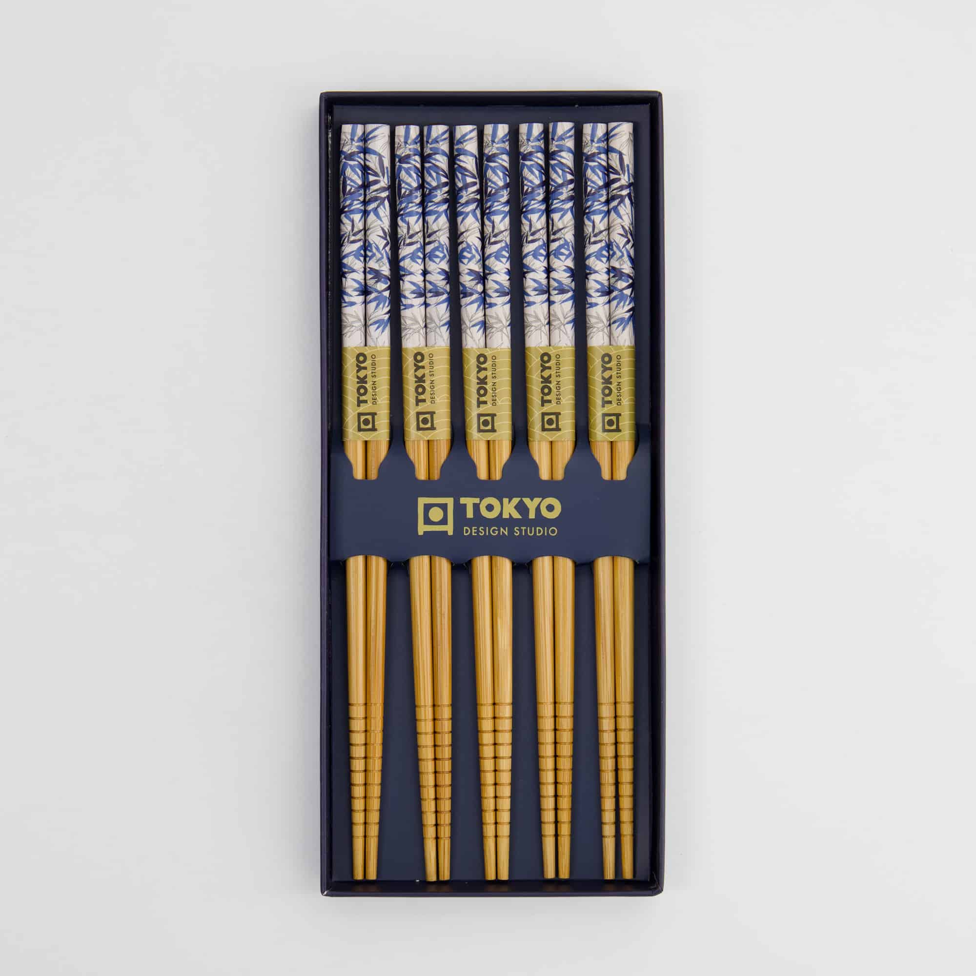 Tokyo Design Studio - Coffret Baguettes - Blue Bamboo - cinq pièces – Image 3