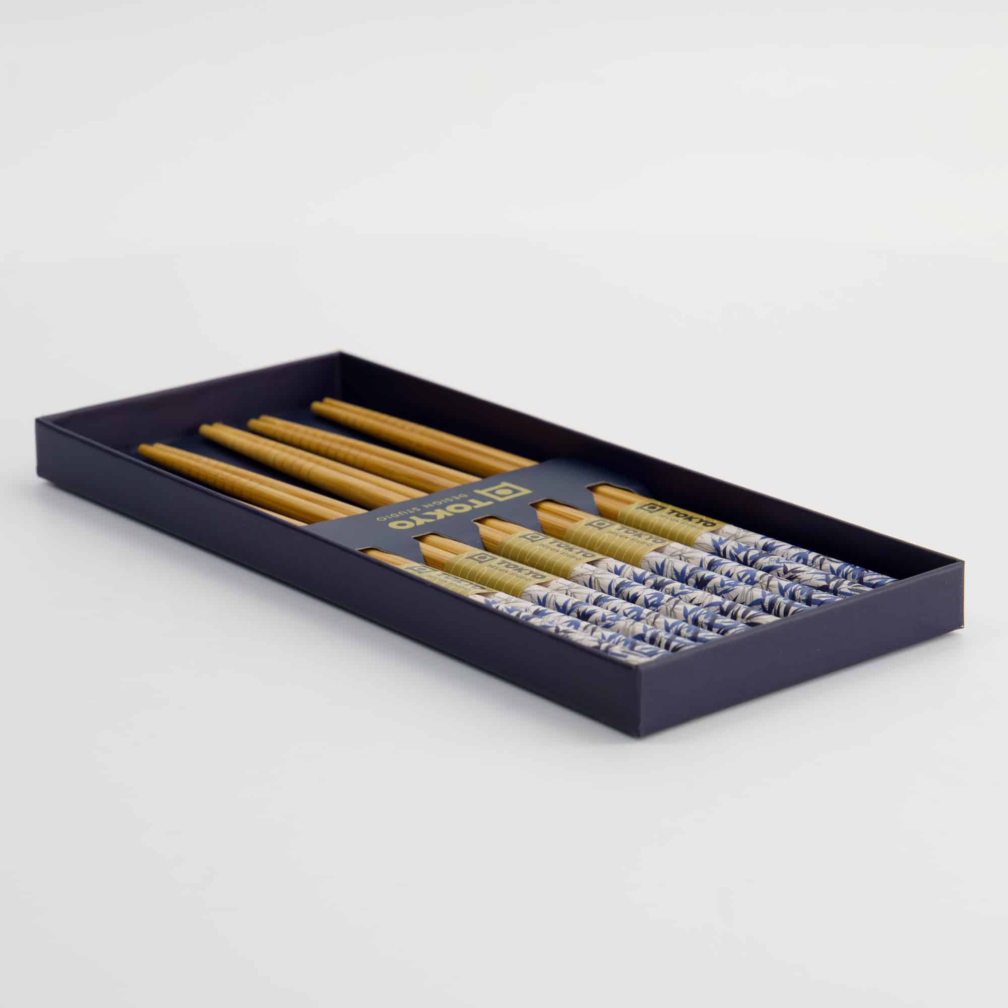 Tokyo Design Studio - Coffret Baguettes - Blue Bamboo - cinq pièces – Image 4