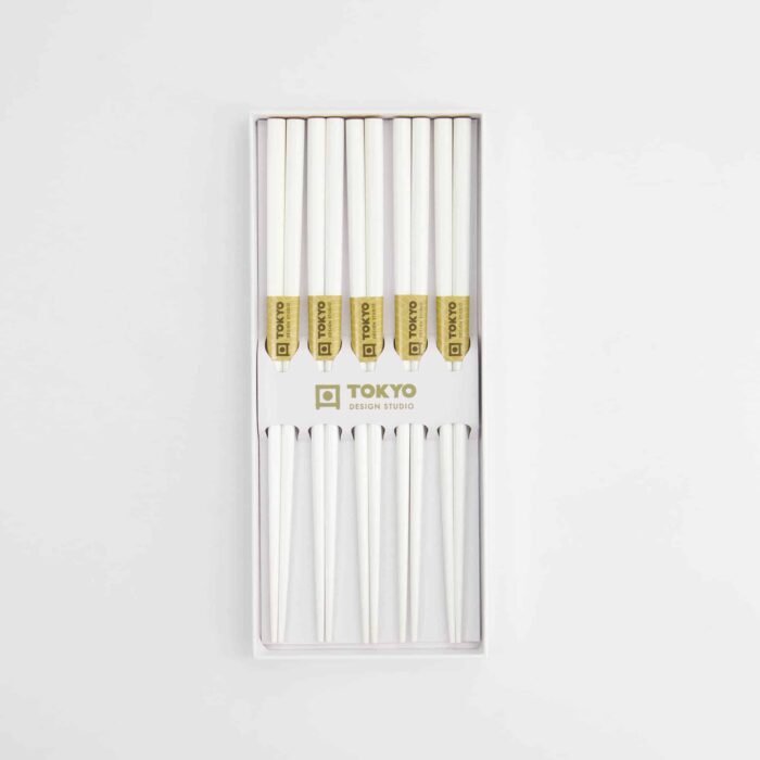 Tokyo Design Studio – Coffret de Baguettes Japonaises – Lot de cinq – Gold Wave – Image 4