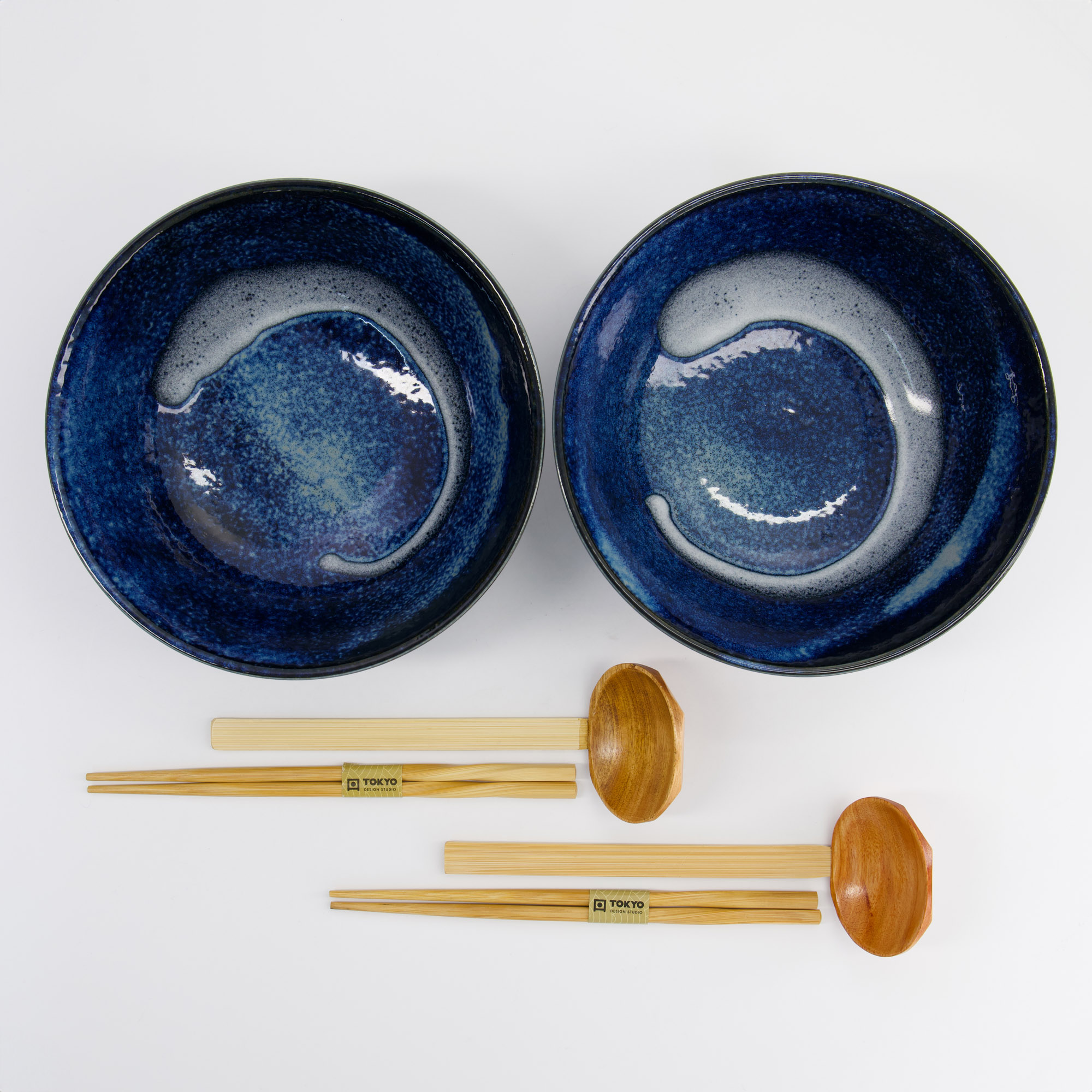 Tokyo Design Studio - Izayoi - Coffret Ramen 6 pièces - 21,5x9 cm - 1300 ml - Bleu – Image 5