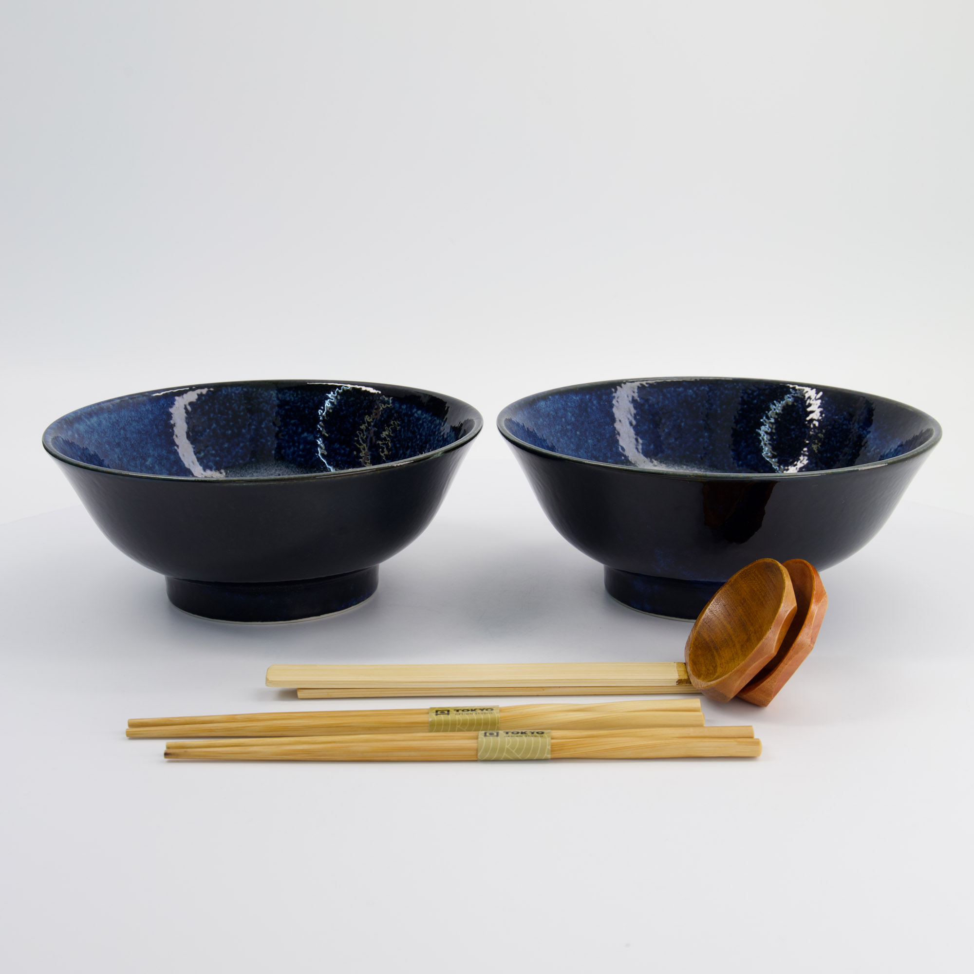 Tokyo Design Studio - Izayoi - Coffret Ramen 6 pièces - 21,5x9 cm - 1300 ml - Bleu – Image 4