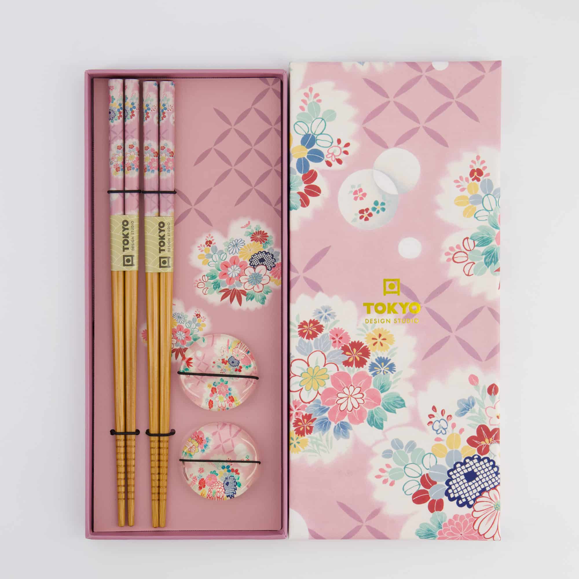 Tokyo Design Studio - Coffret Baguettes - Pink Flower - Ensemble de 4 pièces – Image 3