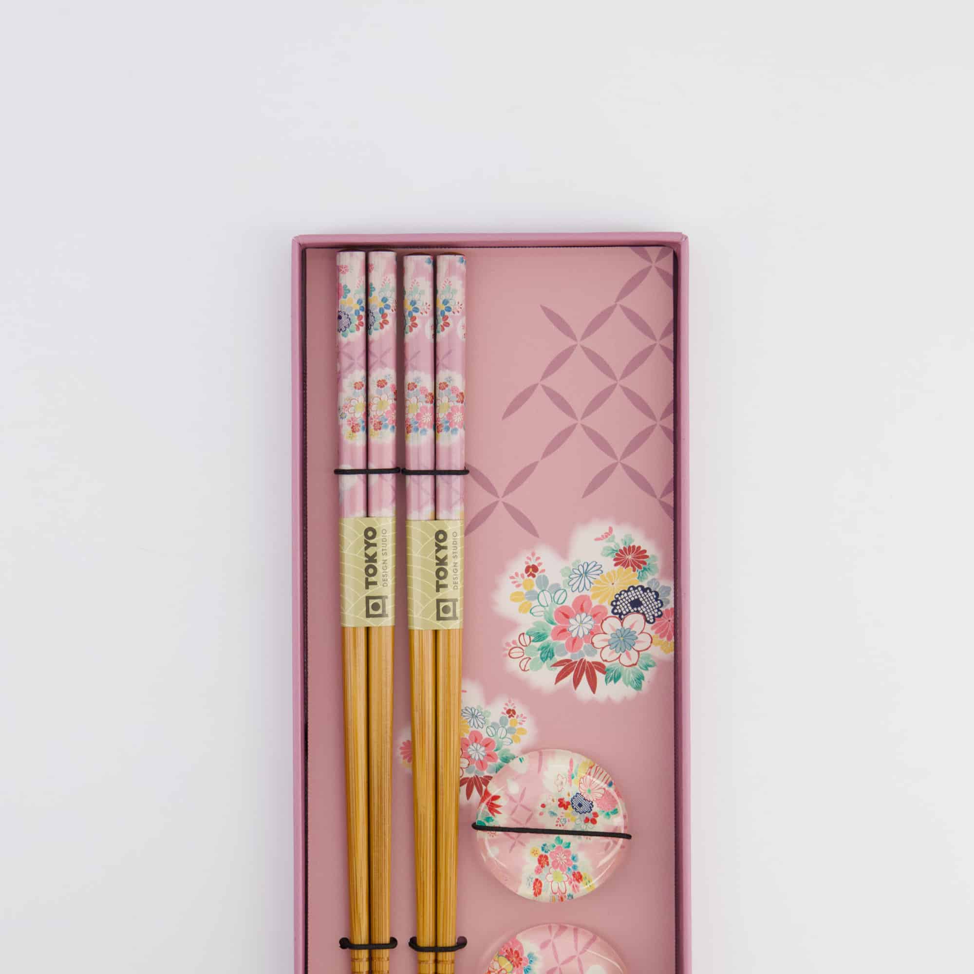 Tokyo Design Studio - Coffret Baguettes - Pink Flower - Ensemble de 4 pièces – Image 4