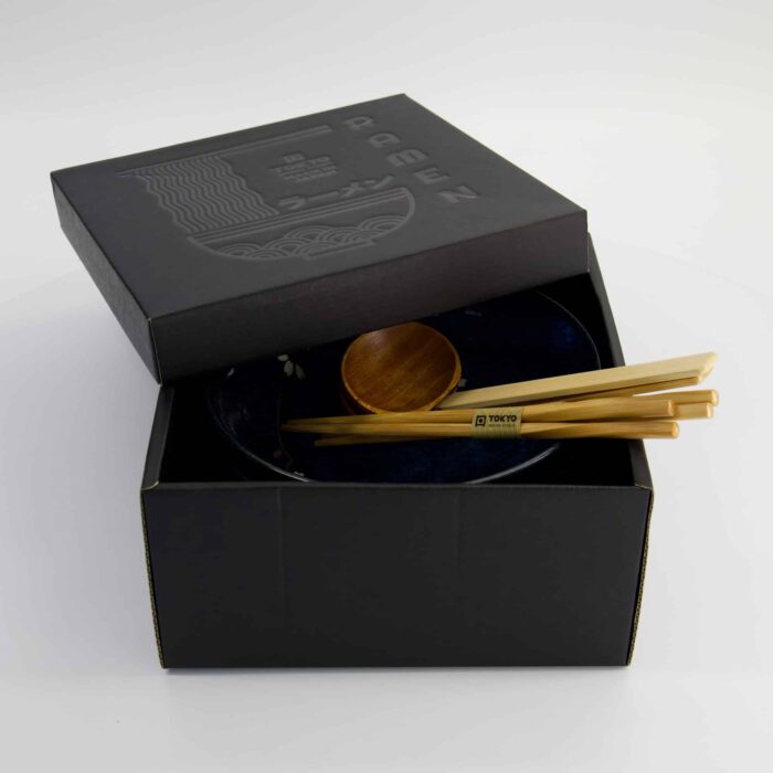 Tokyo Design Studio - Sakura Bleu Cobalt - Coffret Cadeau Ramen 6 pièces - 20,5x8cm - 1200ml – Image 4