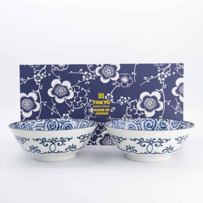 Tokyo Design Studio – Set de Bols à Ramen – Bleu – Bols à Nouilles – Avec Boîte Cadeau – 19x7,5cm – 1100ml – Image 4