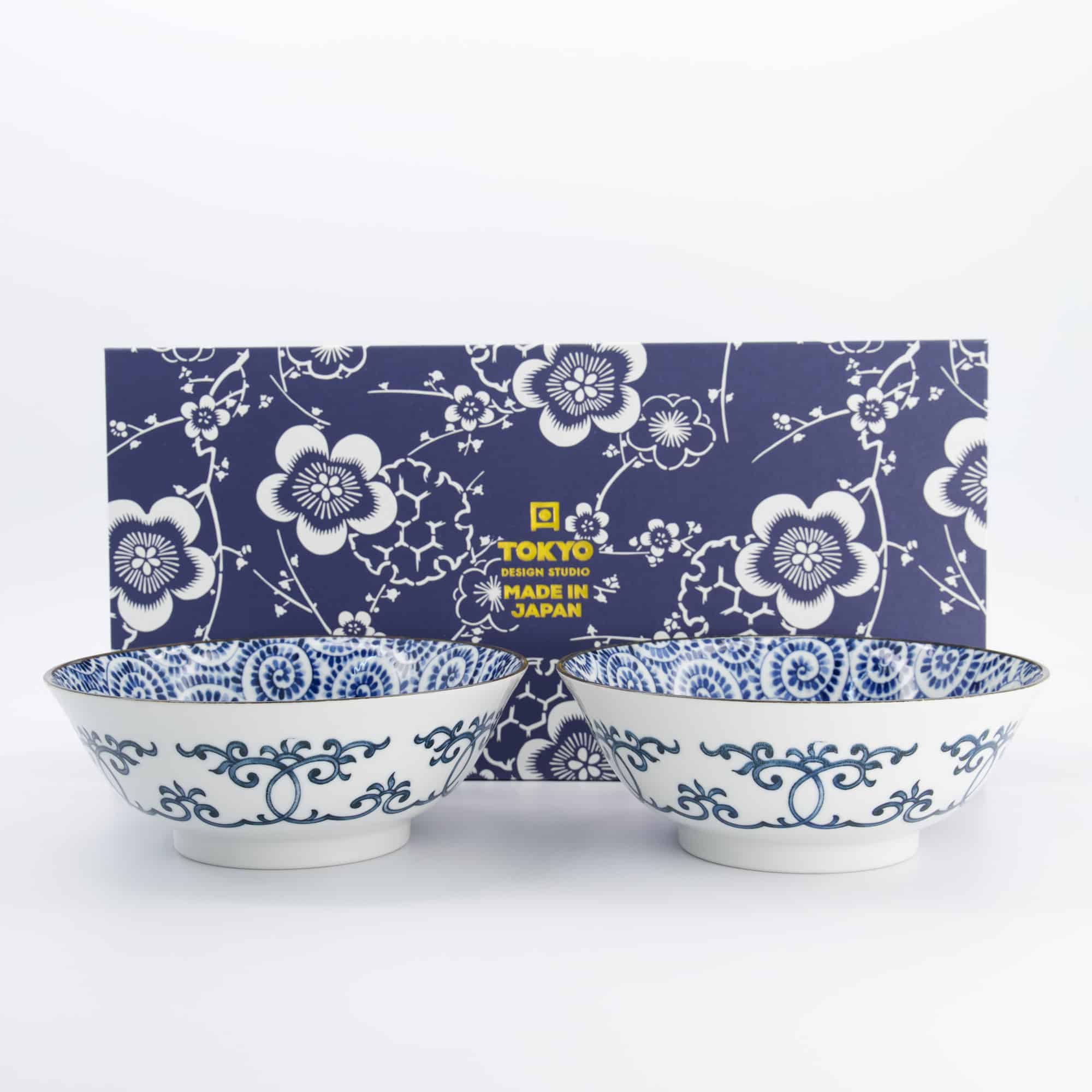 Tokyo Design Studio – Set de Bols à Ramen – Bleu – Bols à Nouilles – Avec Boîte Cadeau – 19x7,5cm – 1100ml – Image 4