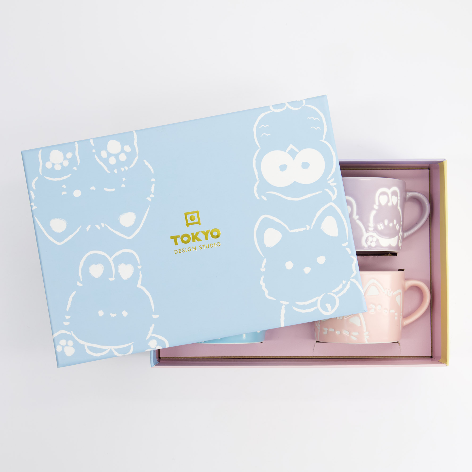 Tokyo Design Studio - Kawaii - Dieren - Mok Geschenkset 4 stuks - 8x6cm