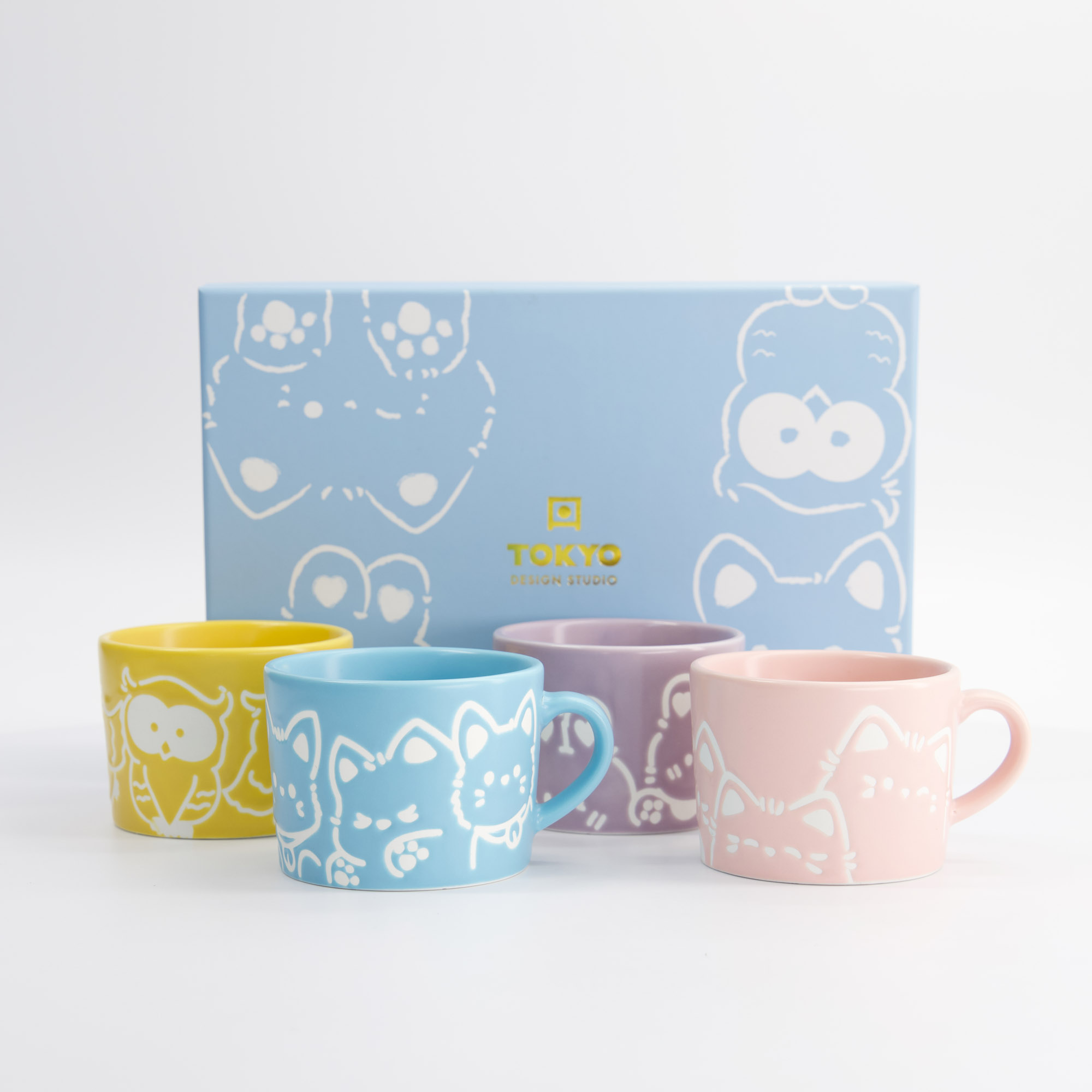 Tokyo Design Studio - Kawaii - Animaux - Coffret Cadeau de Tasses 4 pièces - 8x6cm – Image 3