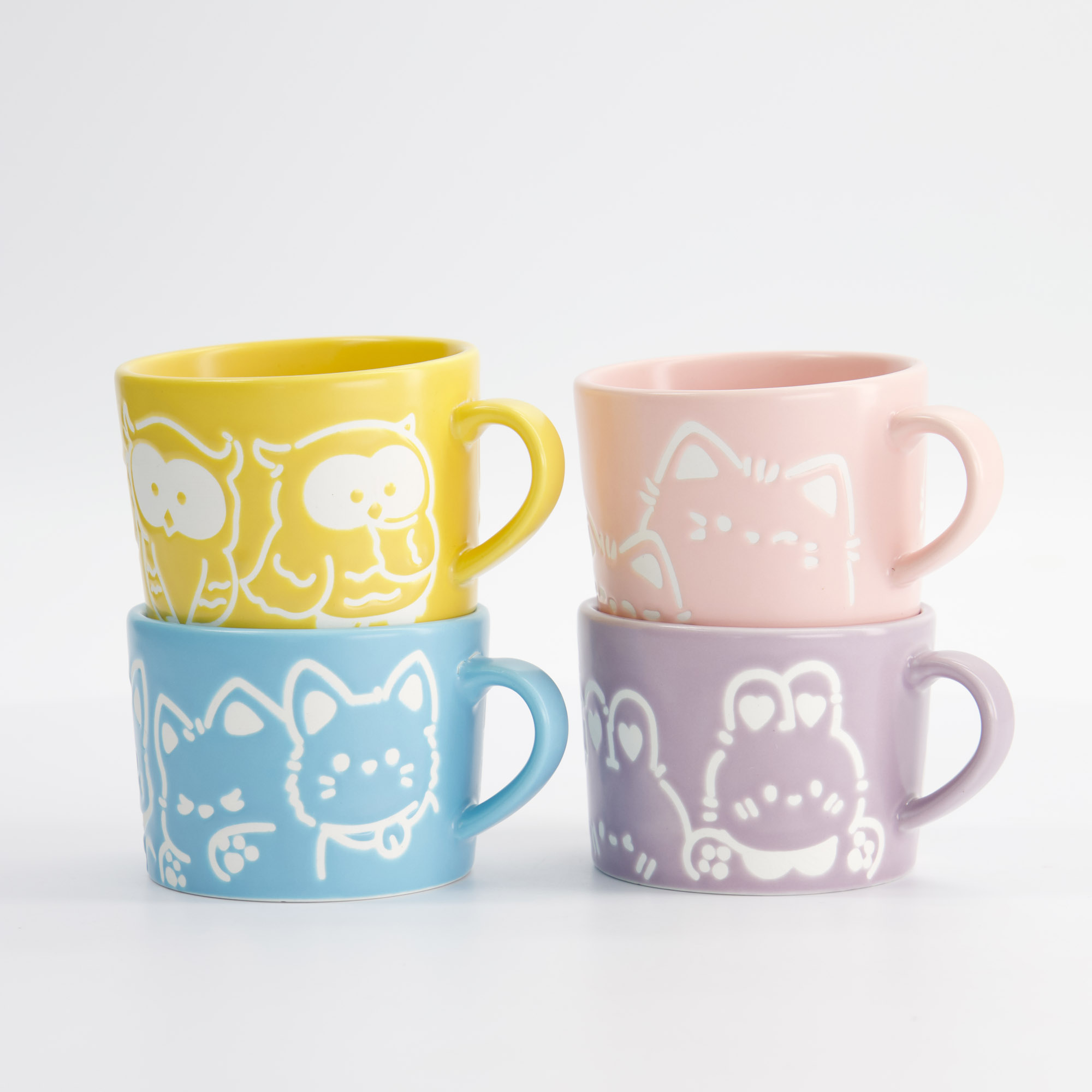 Tokyo Design Studio - Kawaii - Animaux - Coffret Cadeau de Tasses 4 pièces - 8x6cm – Image 5