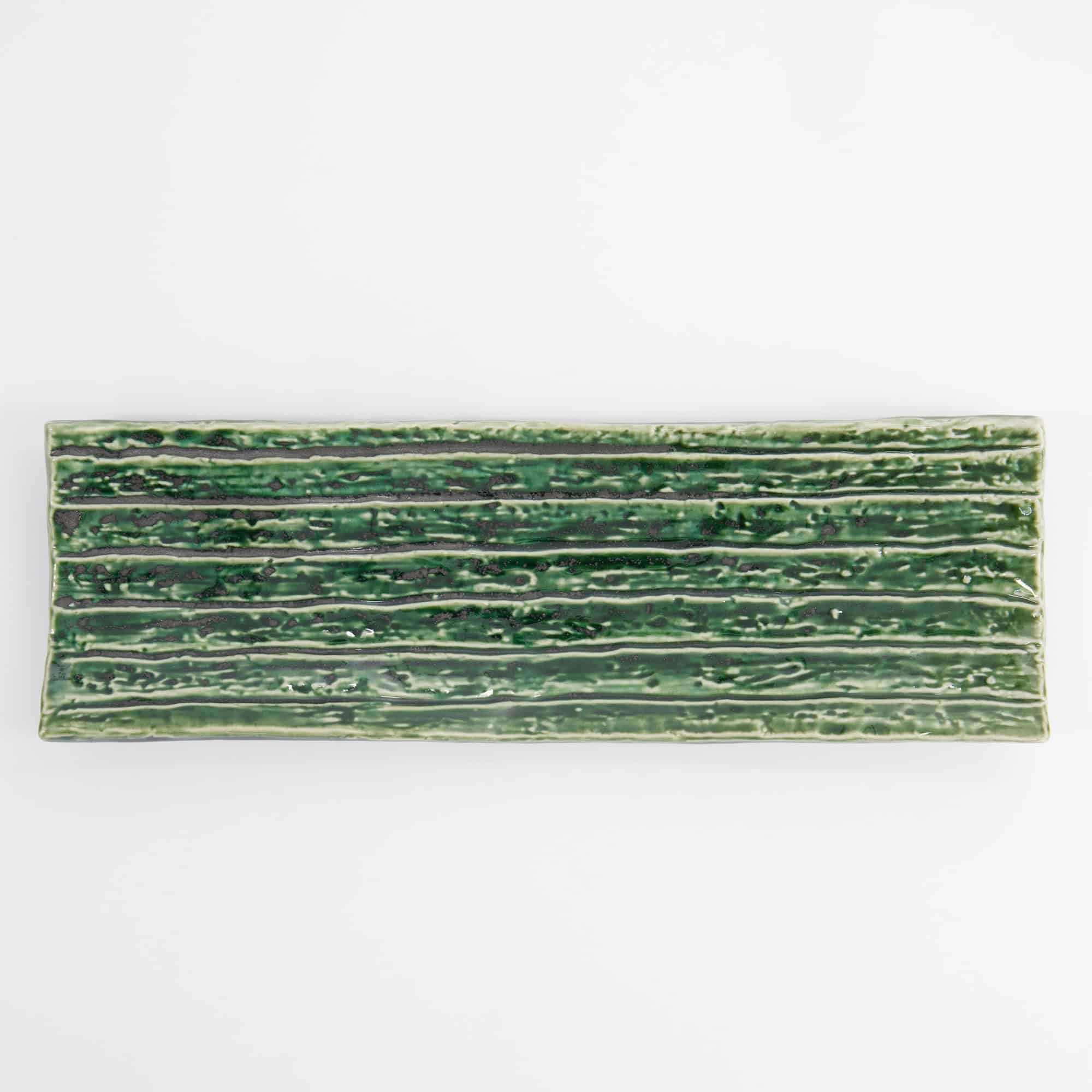 Tokyo Design Studio - Assiette Rectangulaire Mino Craft - 31x10.2x4.5cm - Vert – Image 6