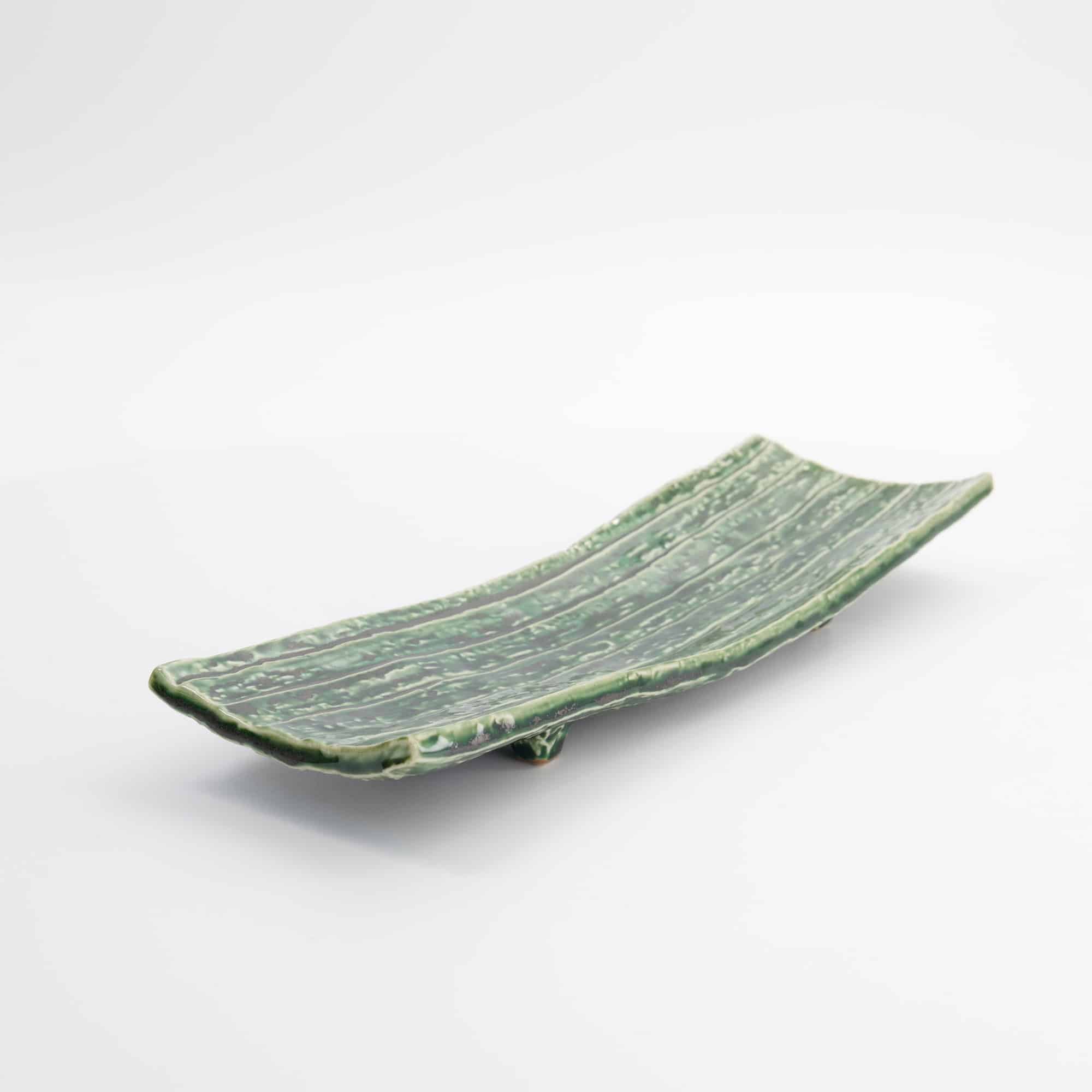 Tokyo Design Studio - Assiette Rectangulaire Mino Craft - 31x10.2x4.5cm - Vert – Image 5