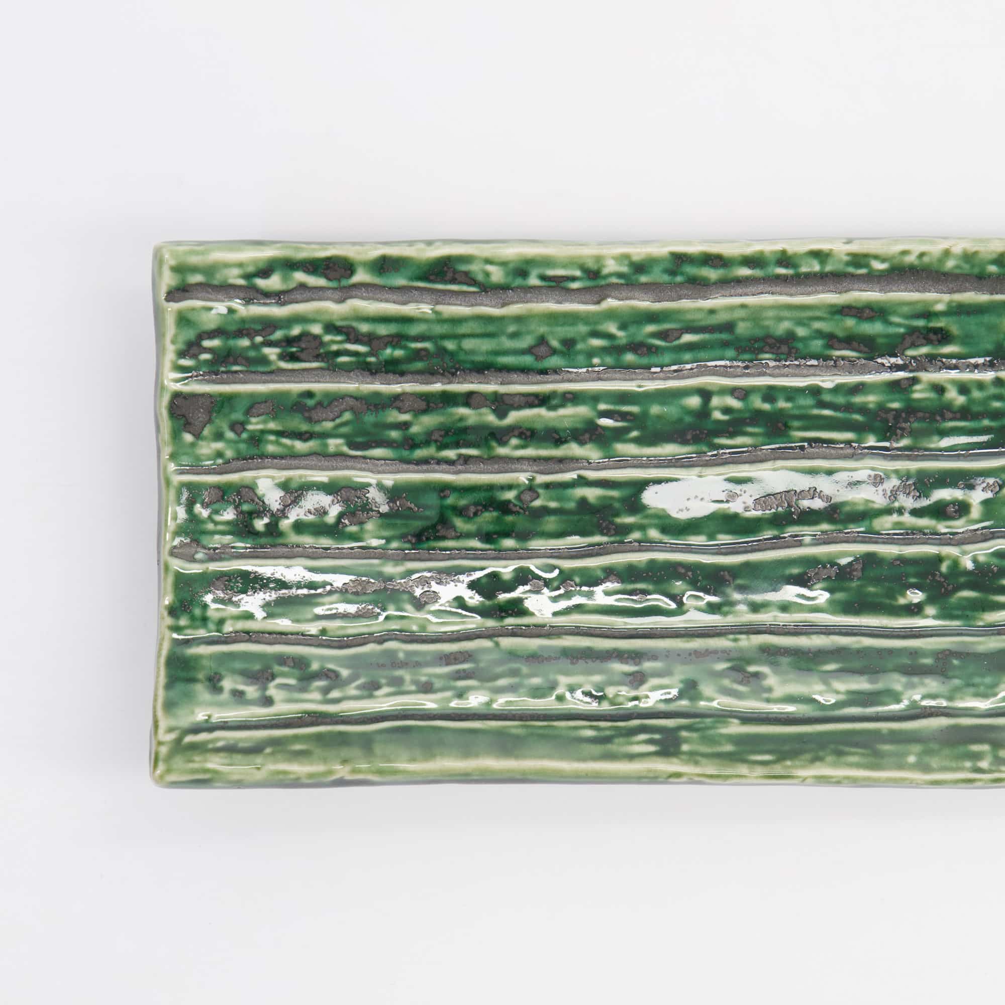 Tokyo Design Studio - Assiette Rectangulaire Mino Craft - 31x10.2x4.5cm - Vert – Image 4