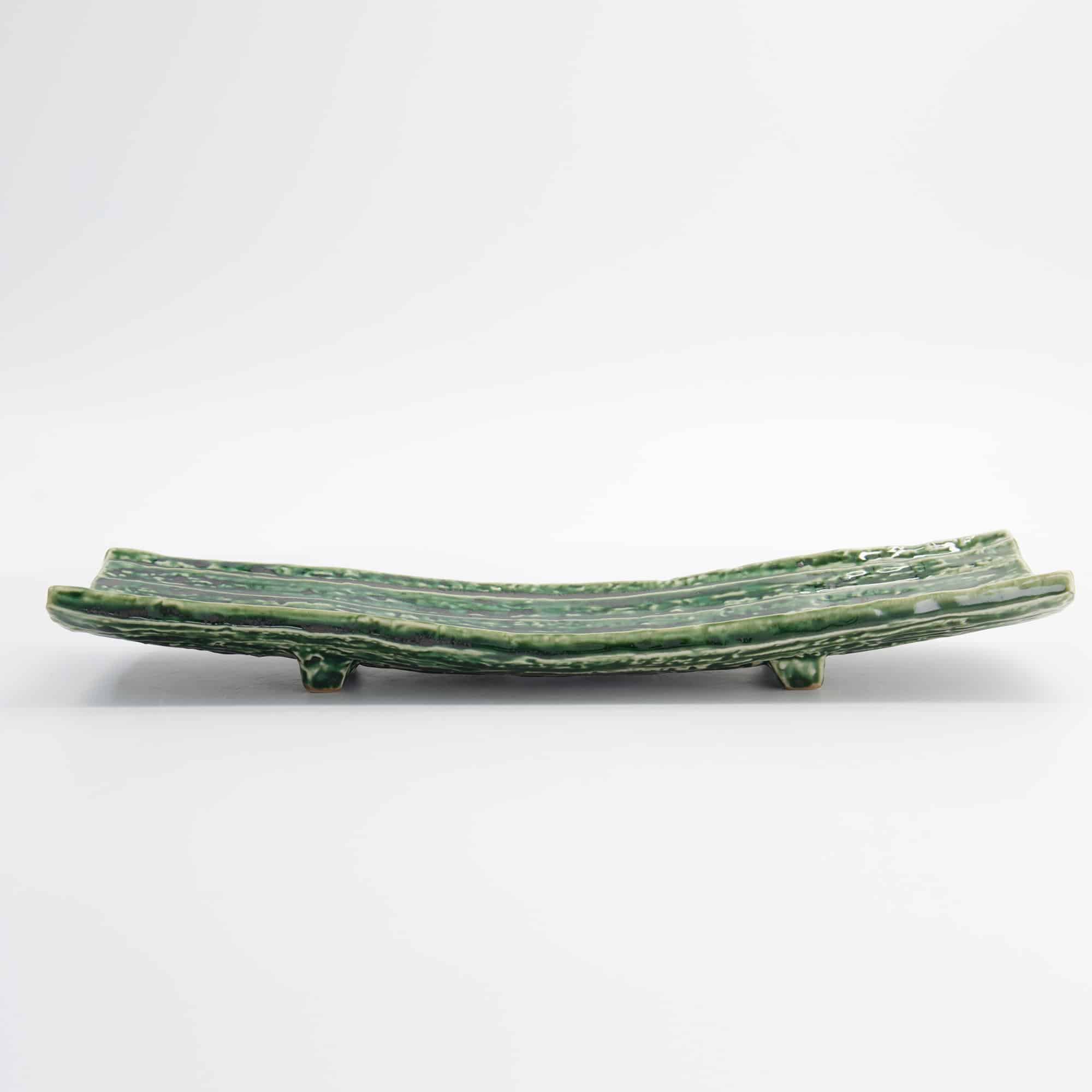Tokyo Design Studio - Assiette Rectangulaire Mino Craft - 31x10.2x4.5cm - Vert – Image 3
