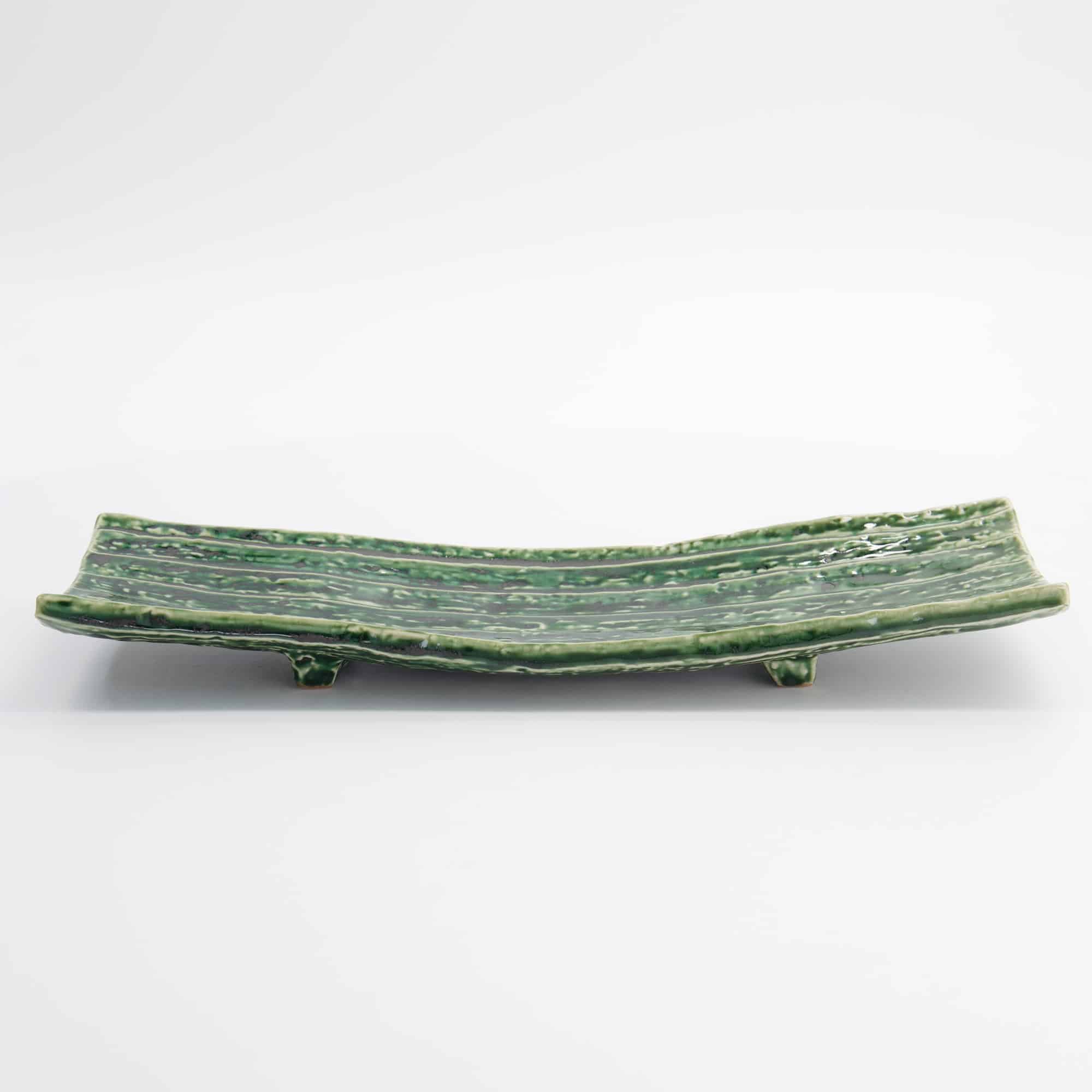 Tokyo Design Studio - Assiette Rectangulaire Mino Craft - 31x10.2x4.5cm - Vert – Image 7