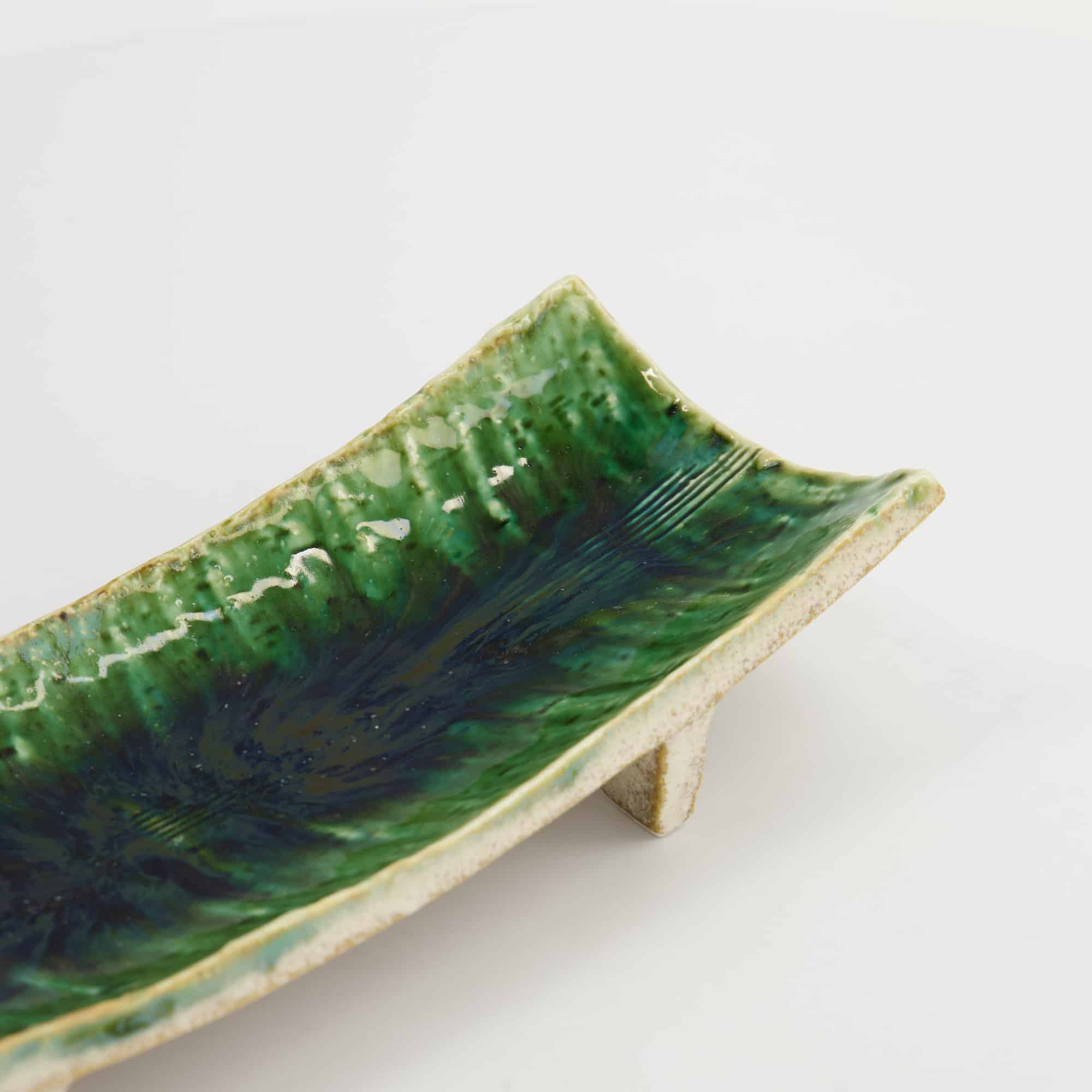 Tokyo Design Studio - Mino Craft Assiette Rectangulaire - 27.5x5.2cm - Vert – Image 3