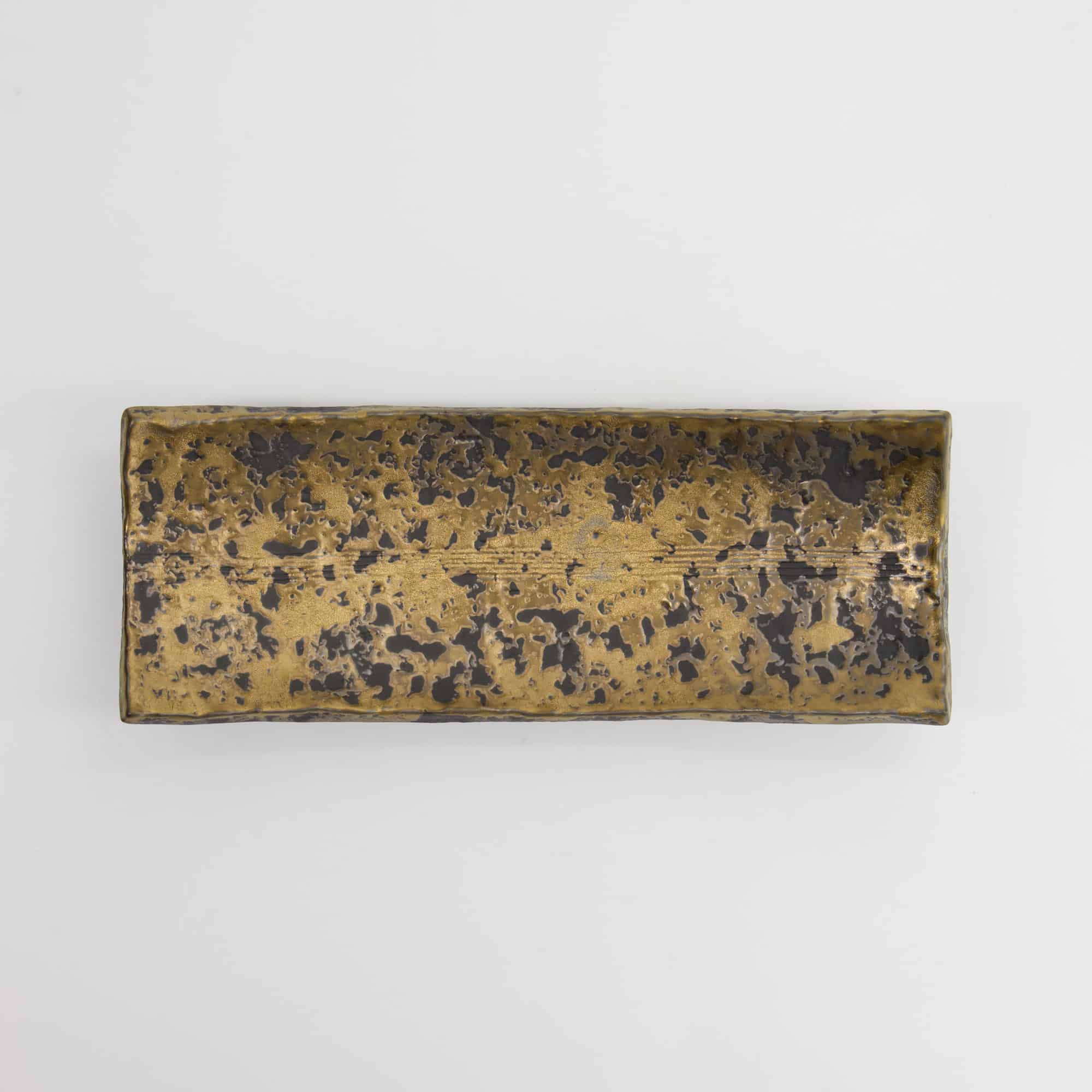 Tokyo Design Studio - Assiette Rectangulaire Mino Craft - Doré - 27.5x5.2cm – Image 6