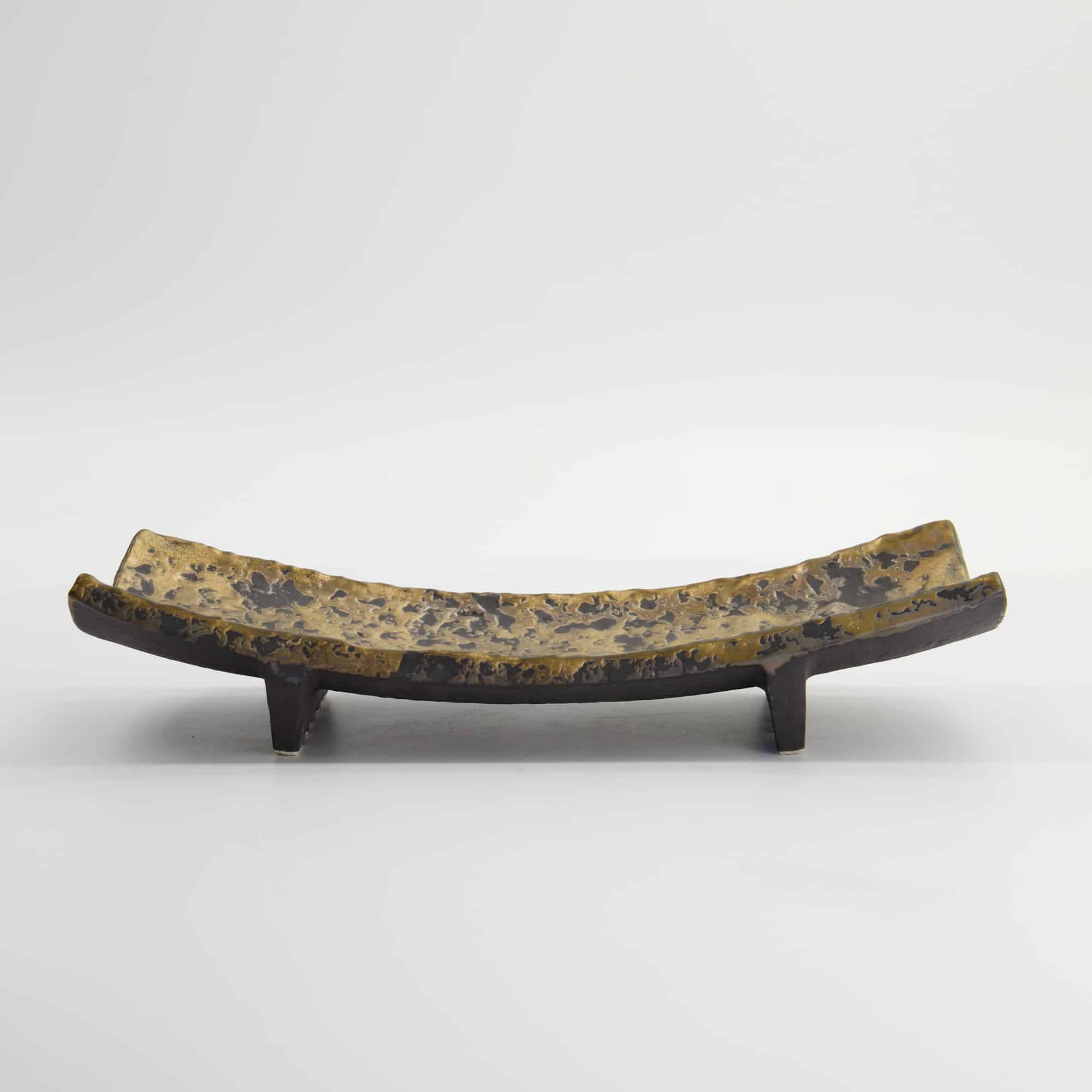 Tokyo Design Studio - Assiette Rectangulaire Mino Craft - Doré - 27.5x5.2cm – Image 2