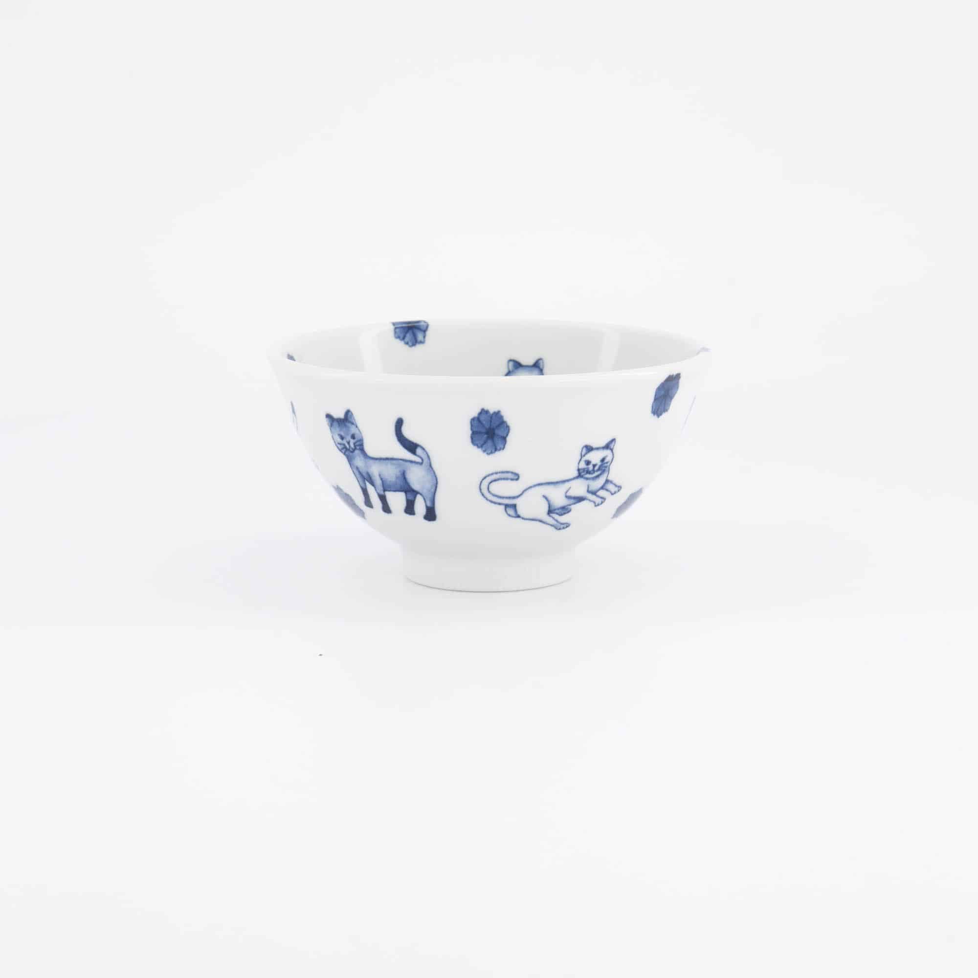 Tokyo Design Studio - Kawaii - Hananeko - Chat - Bol - à - Riz – 12 x 6.5 cm – Bleu – Image 2