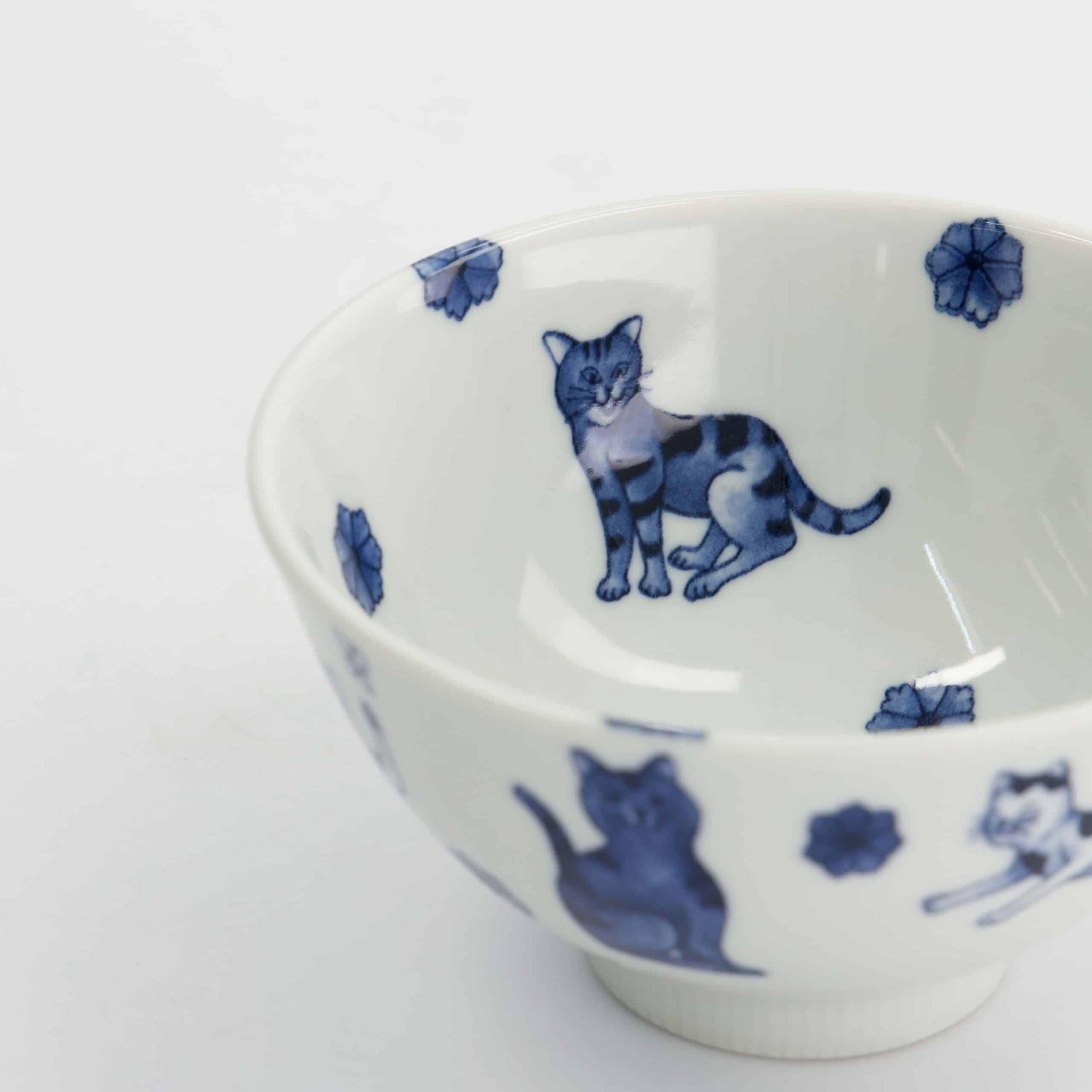 Tokyo Design Studio - Kawaii - Hananeko - Chat - Bol - à - Riz – 12 x 6.5 cm – Bleu – Image 5