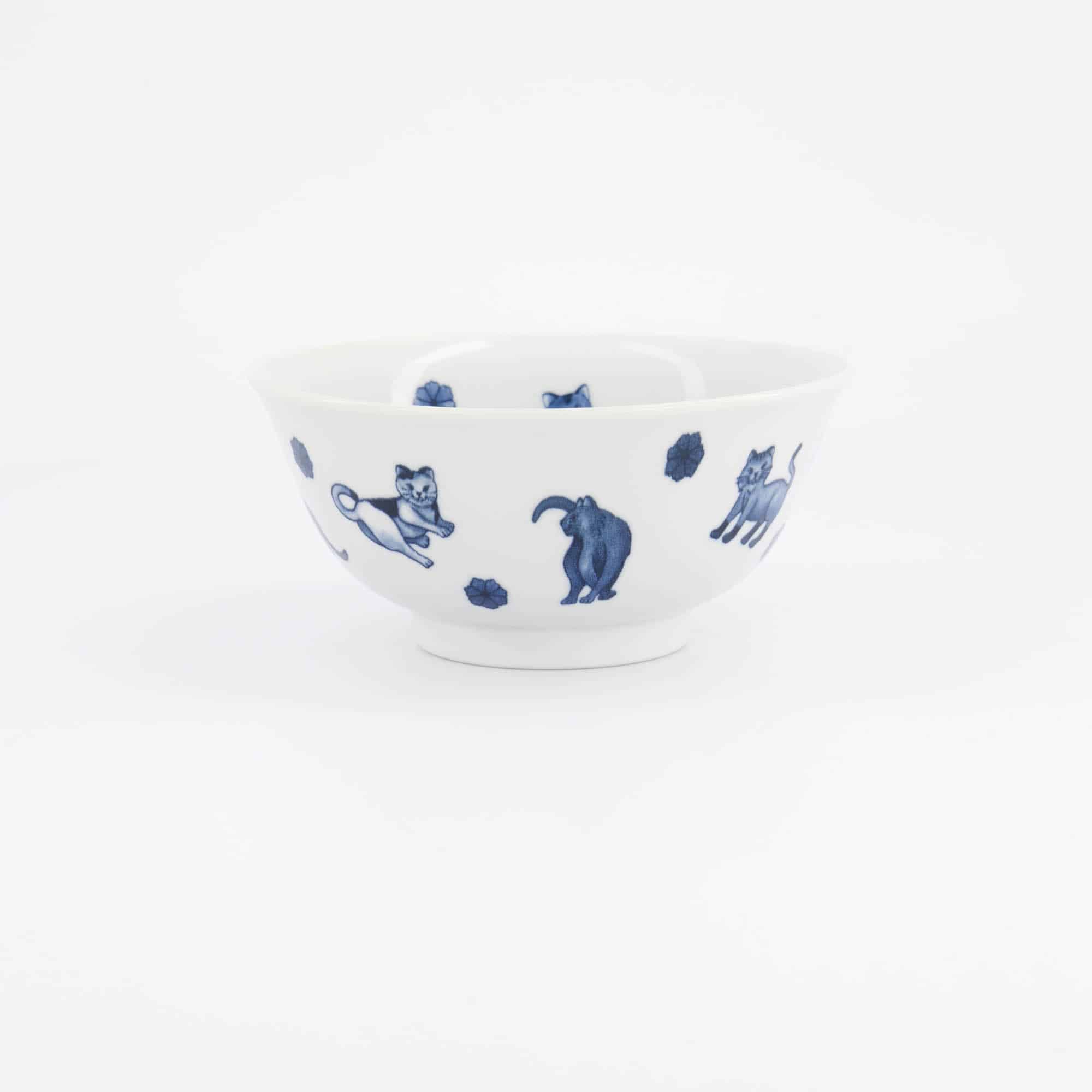 Tokyo Design Studio - Kawaii - Hananeko - Chat - Bol - Tayo – 15 x 7 cm – Bleu – Image 2