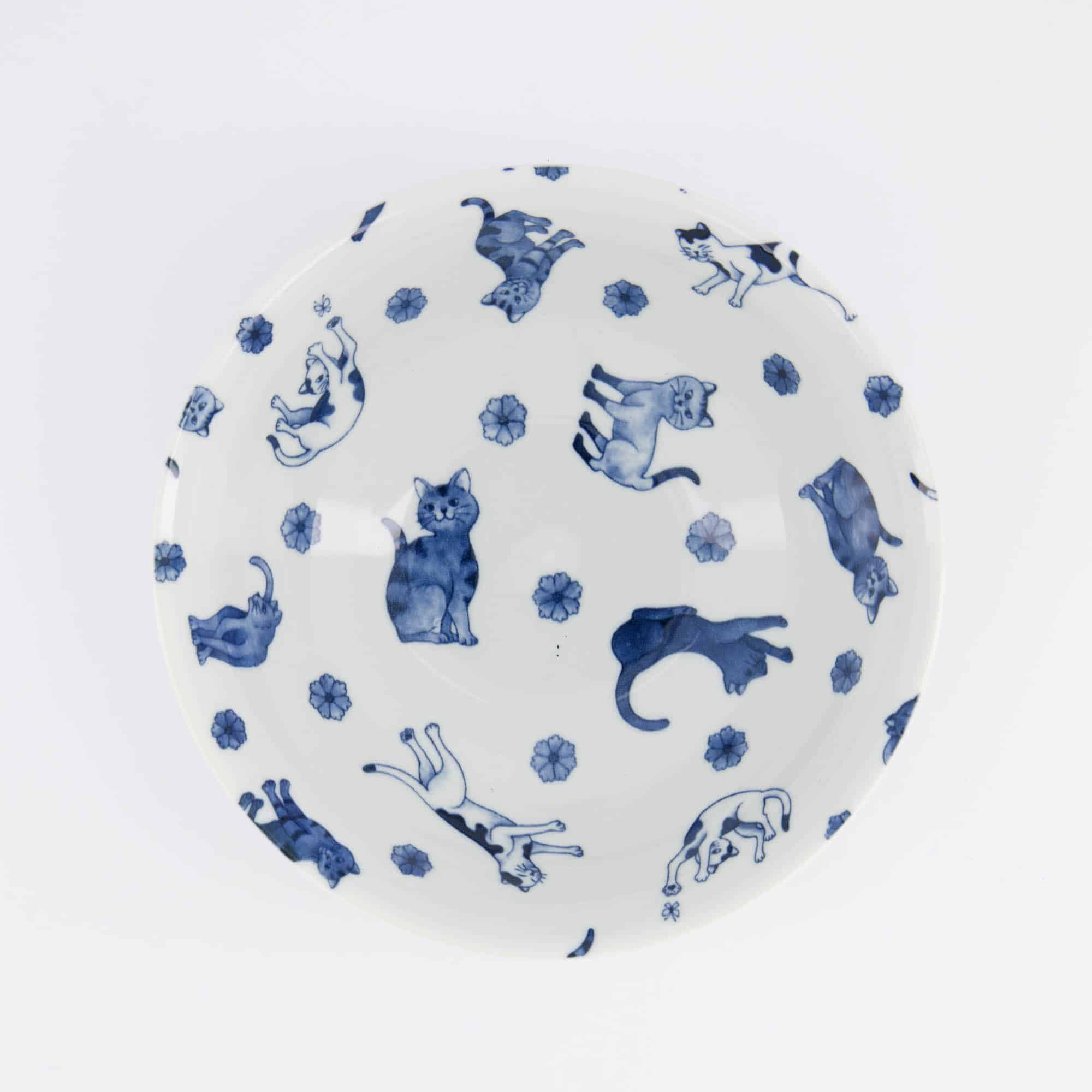 Tokyo Design Studio - Kawaii - Hananeko - Chat - Bol - à - Ramen – 19.8 x 7.5 cm – Bleu – Image 4