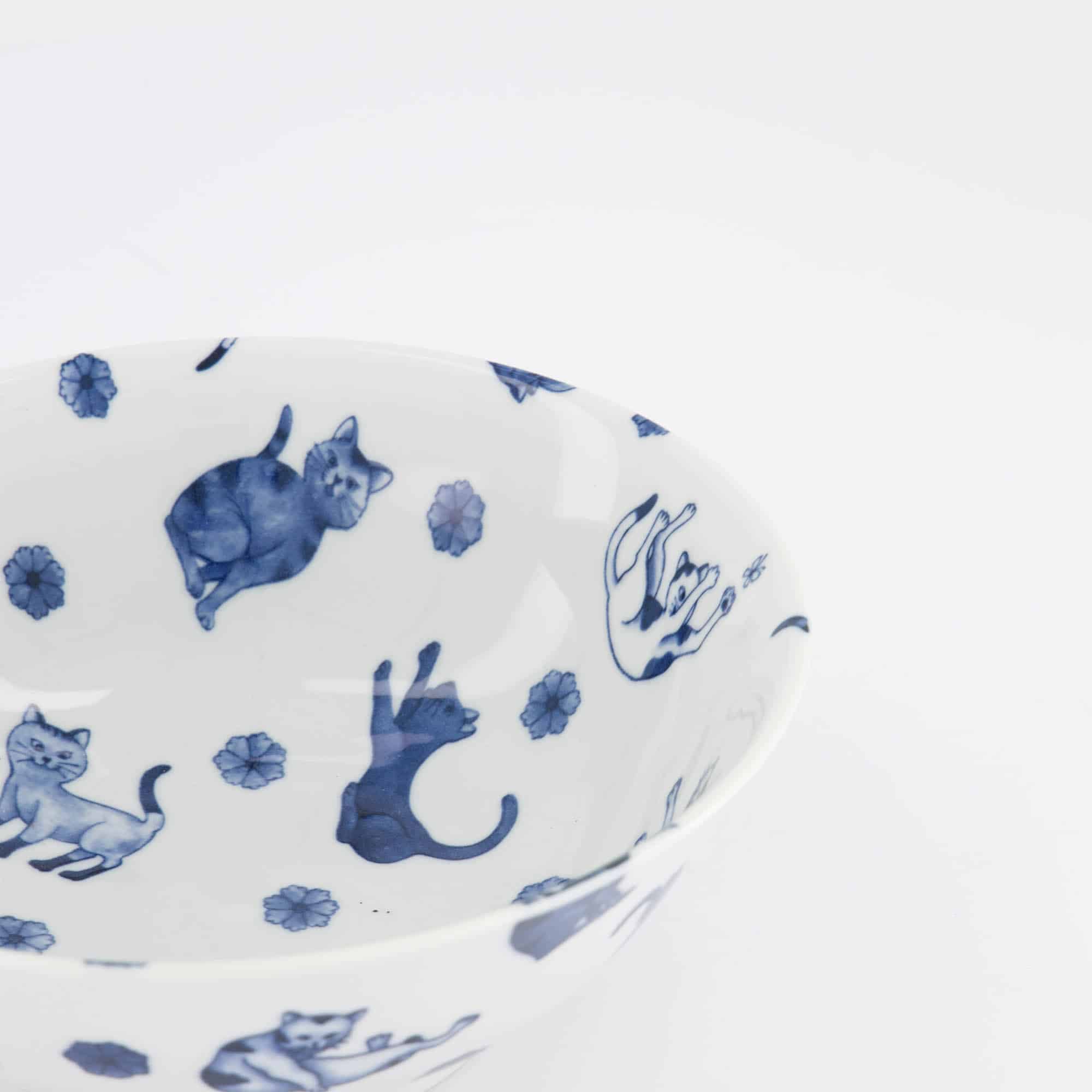 Tokyo Design Studio - Kawaii - Hananeko - Chat - Bol - à - Ramen – 19.8 x 7.5 cm – Bleu – Image 3