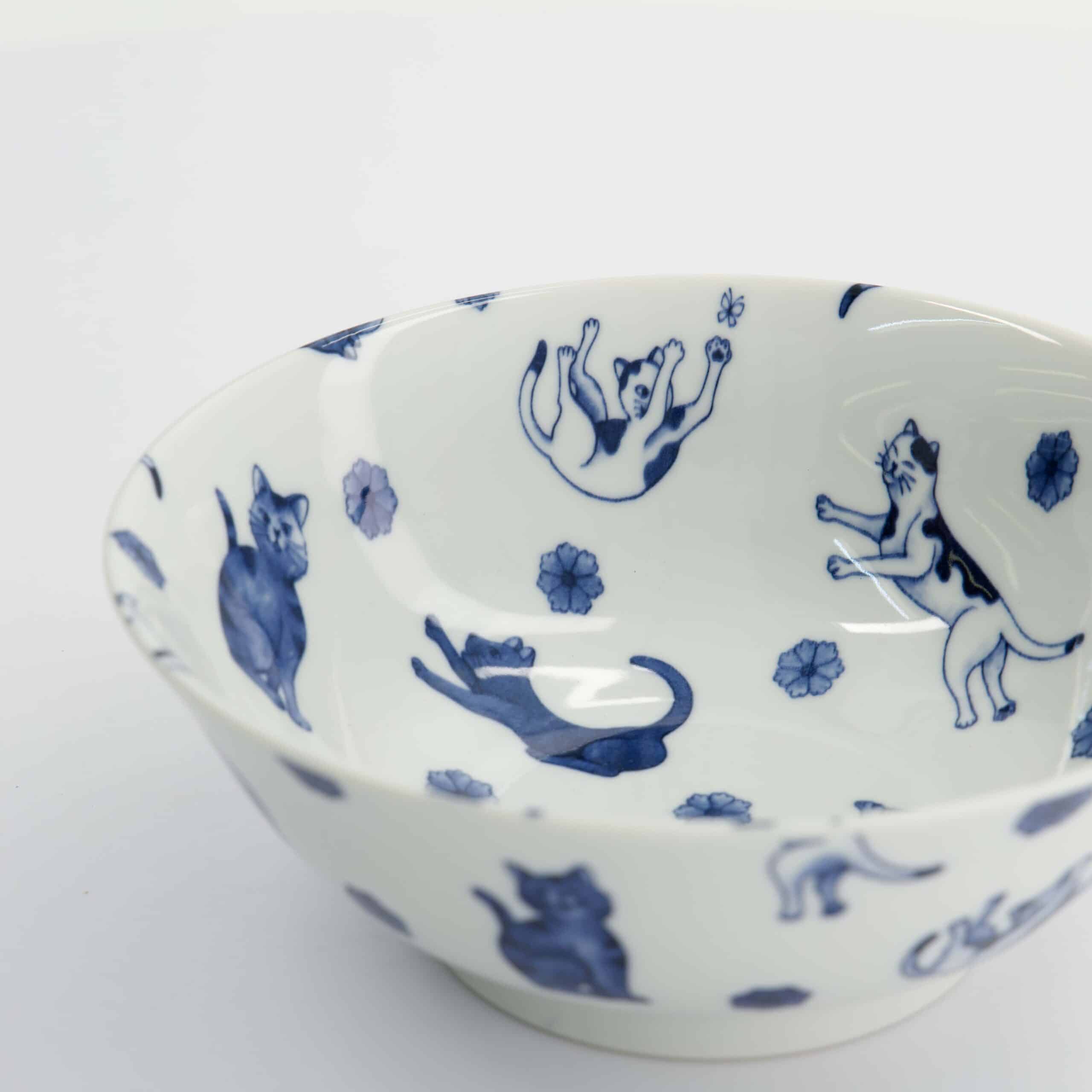 Tokyo Design Studio - Kawaii - Hananeko - Chat - Bol - à - Ramen – 19.8 x 7.5 cm – Bleu – Image 5