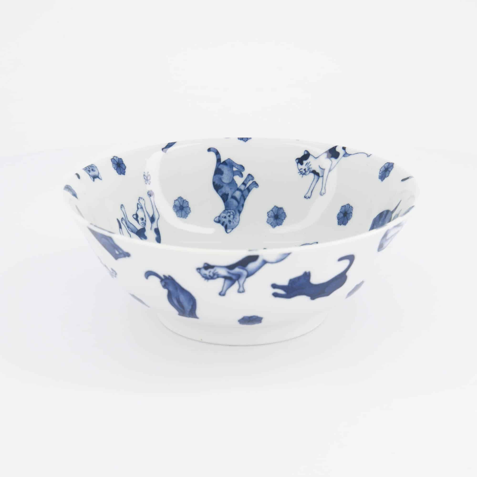 Tokyo Design Studio - Kawaii - Hananeko - Chat - Bol - à - Ramen – 19.8 x 7.5 cm – Bleu