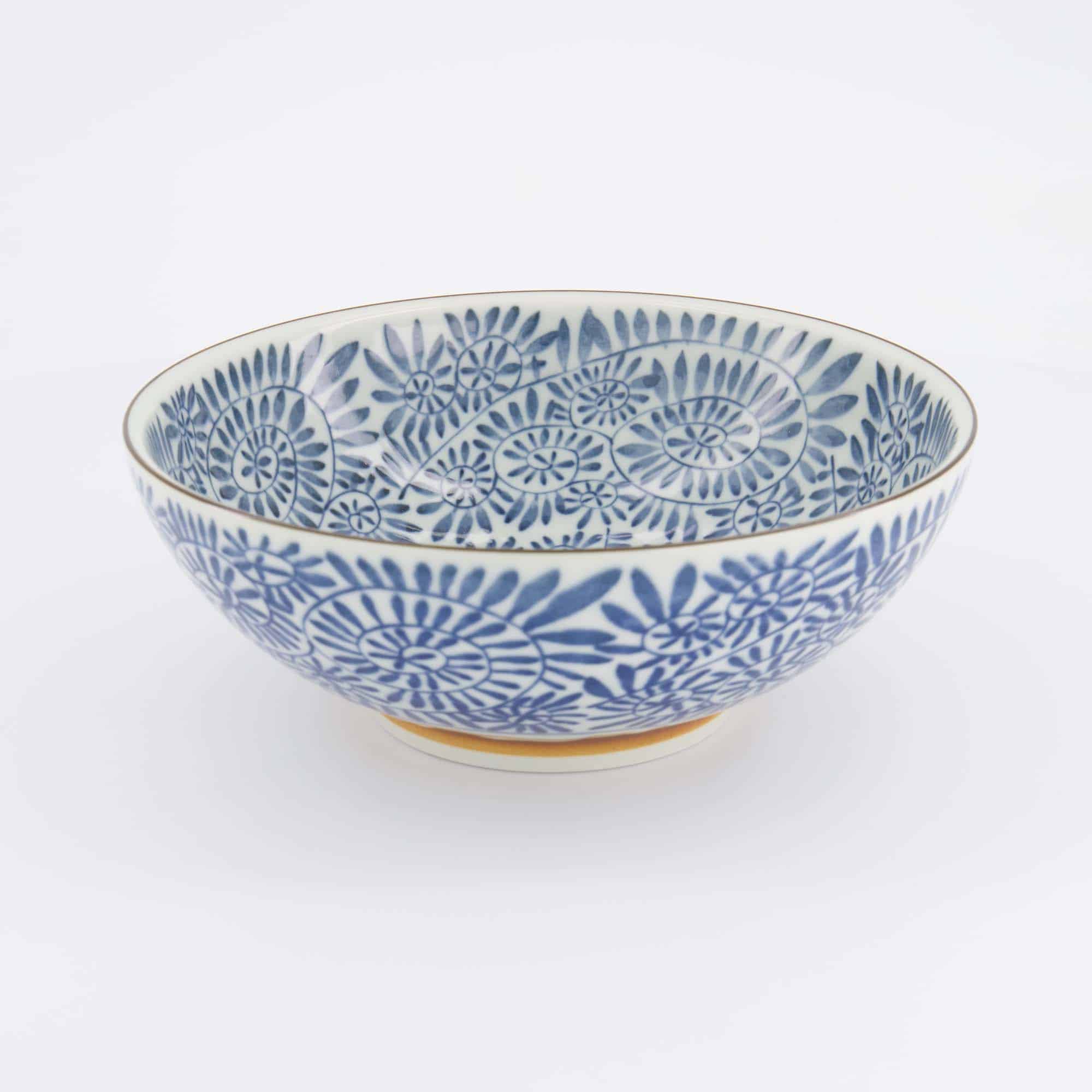 Tokyo Design Studio - Yamahida - Blue - Bol - à - Ramen - Aizome - Tako - Karakusa – 21.3 x 8.2 cm – 1450 ml